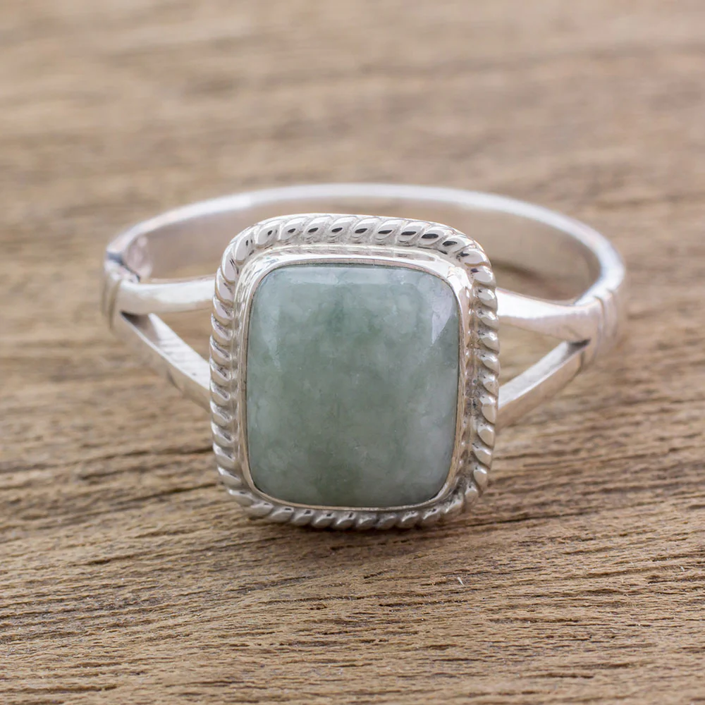 Life Divine Jade & Silver Ring - Image 7