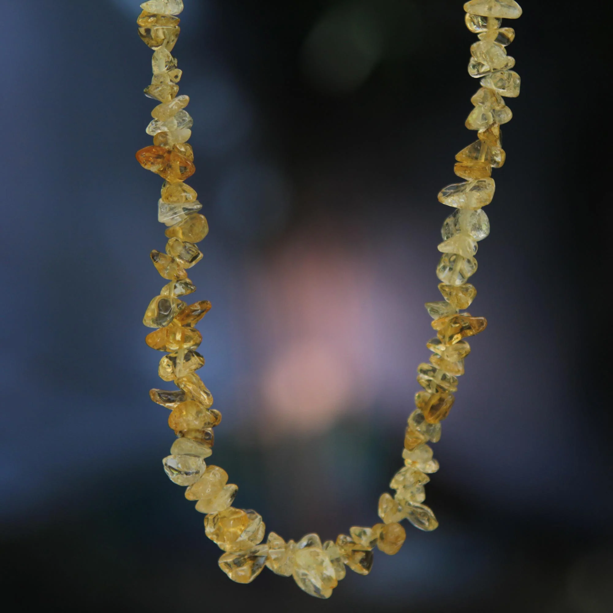 Light Caramel Citrine Beaded Necklace - Image 3