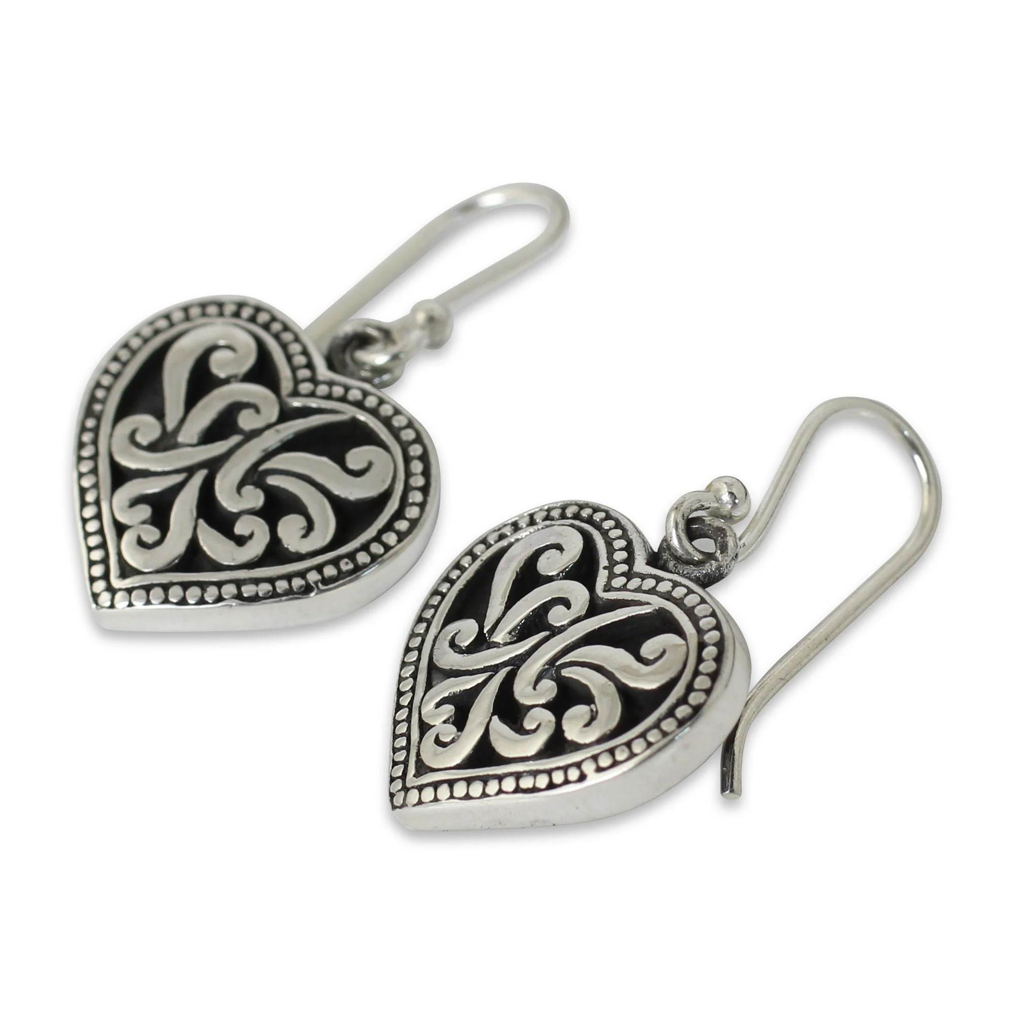 Lighthearted Love Handmade Romantic Sterling Silver Dangle Earrings - Image 3