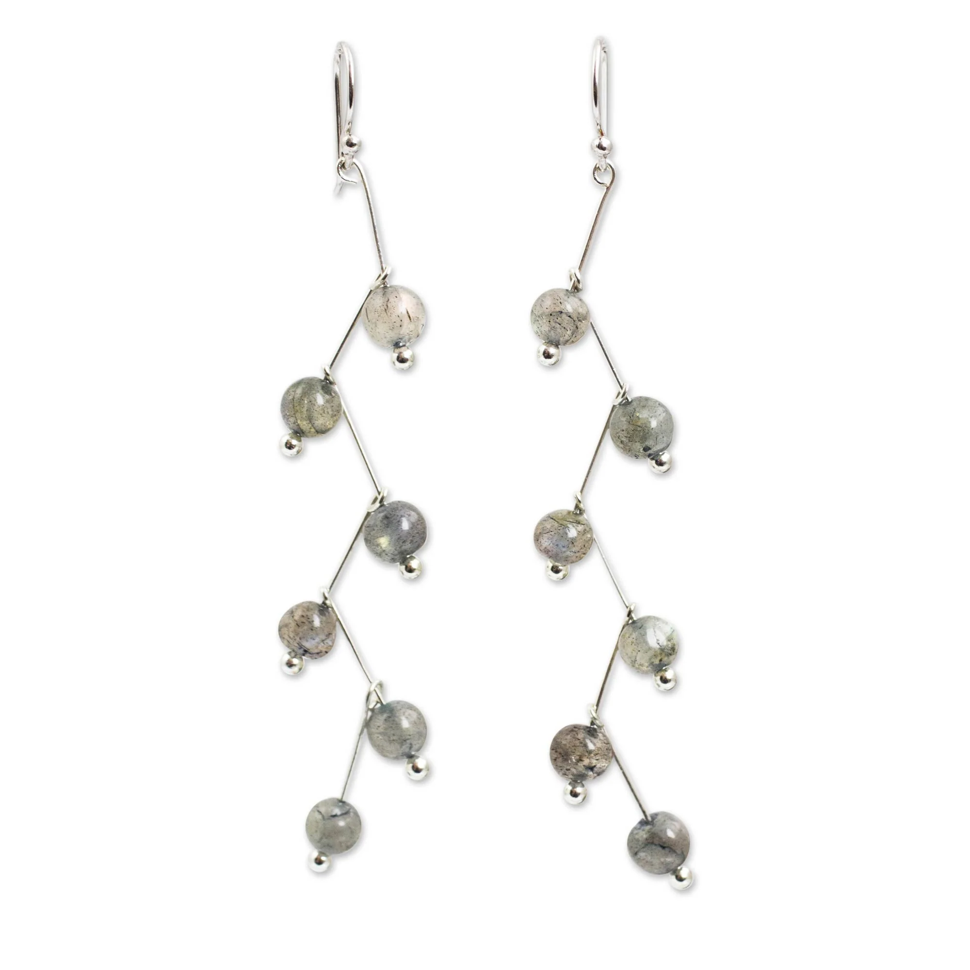 Lightning Modern Handcrafted Labradorite Dangle Earrings - Image 2