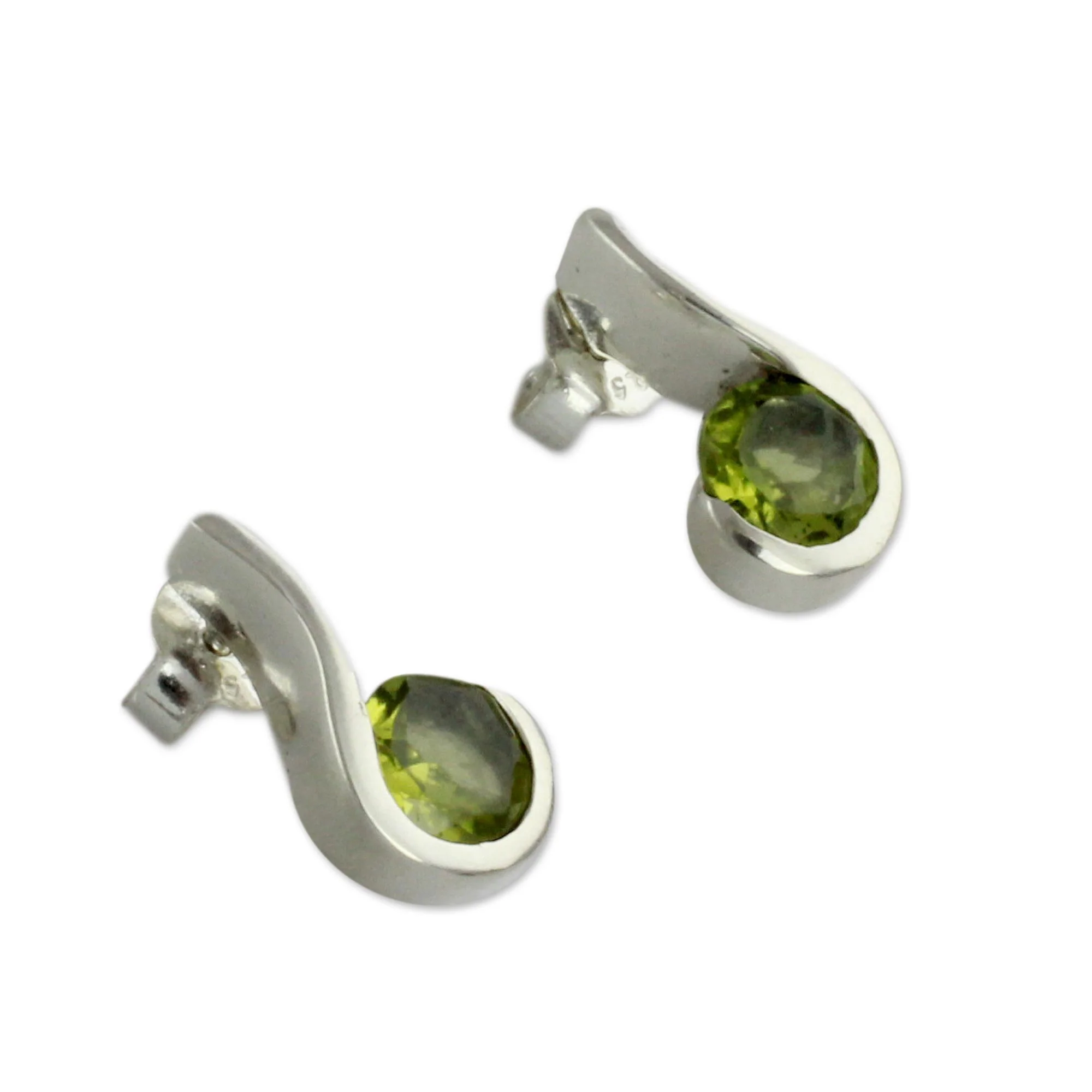 Lime Droplet Women's Peridot Jewelry from India - Image 3