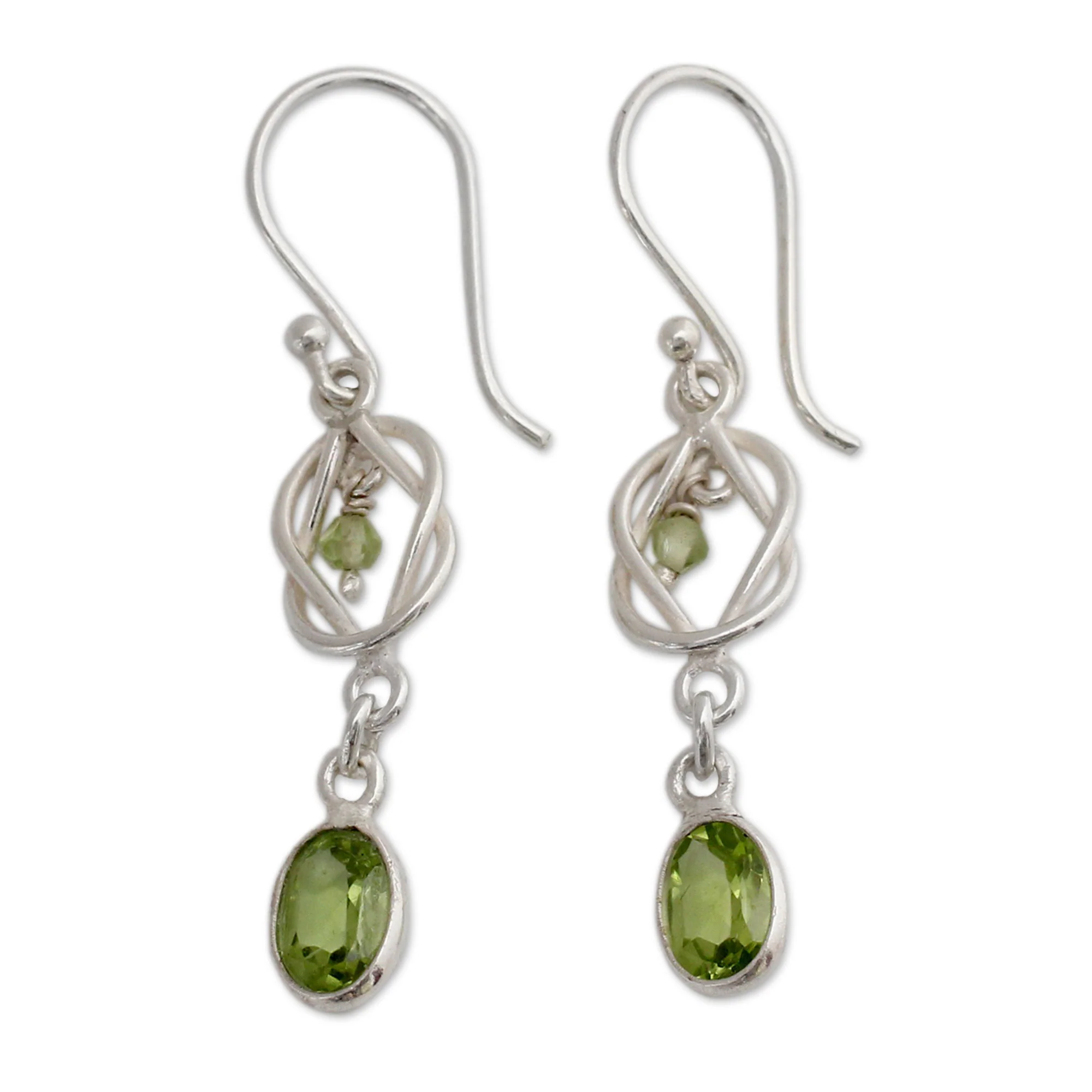 Lime Knot Dangle Earrings - Image 2