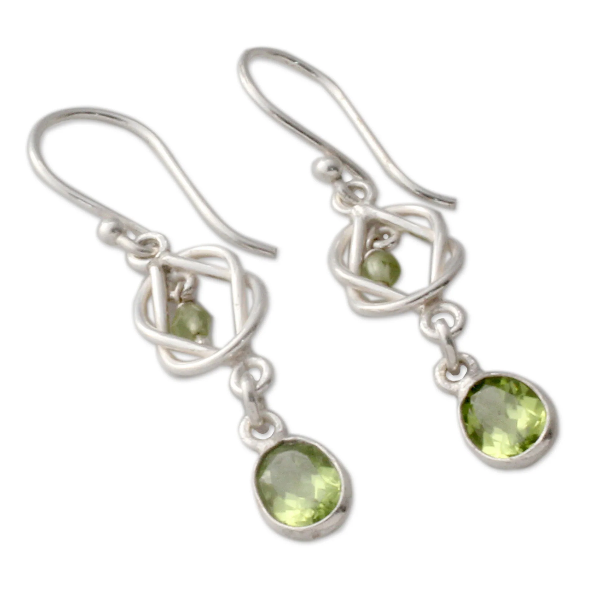 Lime Knot Dangle Earrings - Image 3
