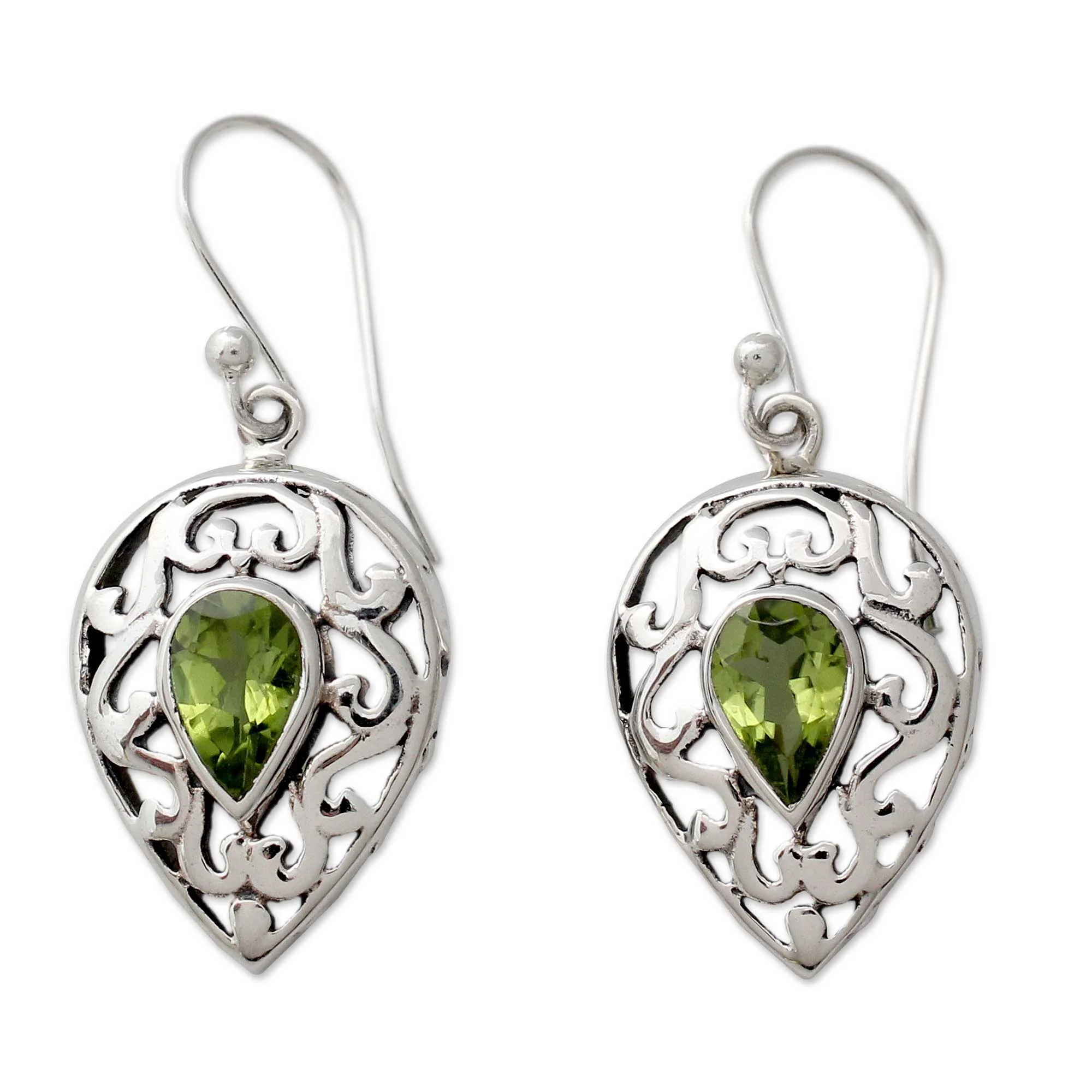 Lime Lace Peridot Drop Earrings - Image 2