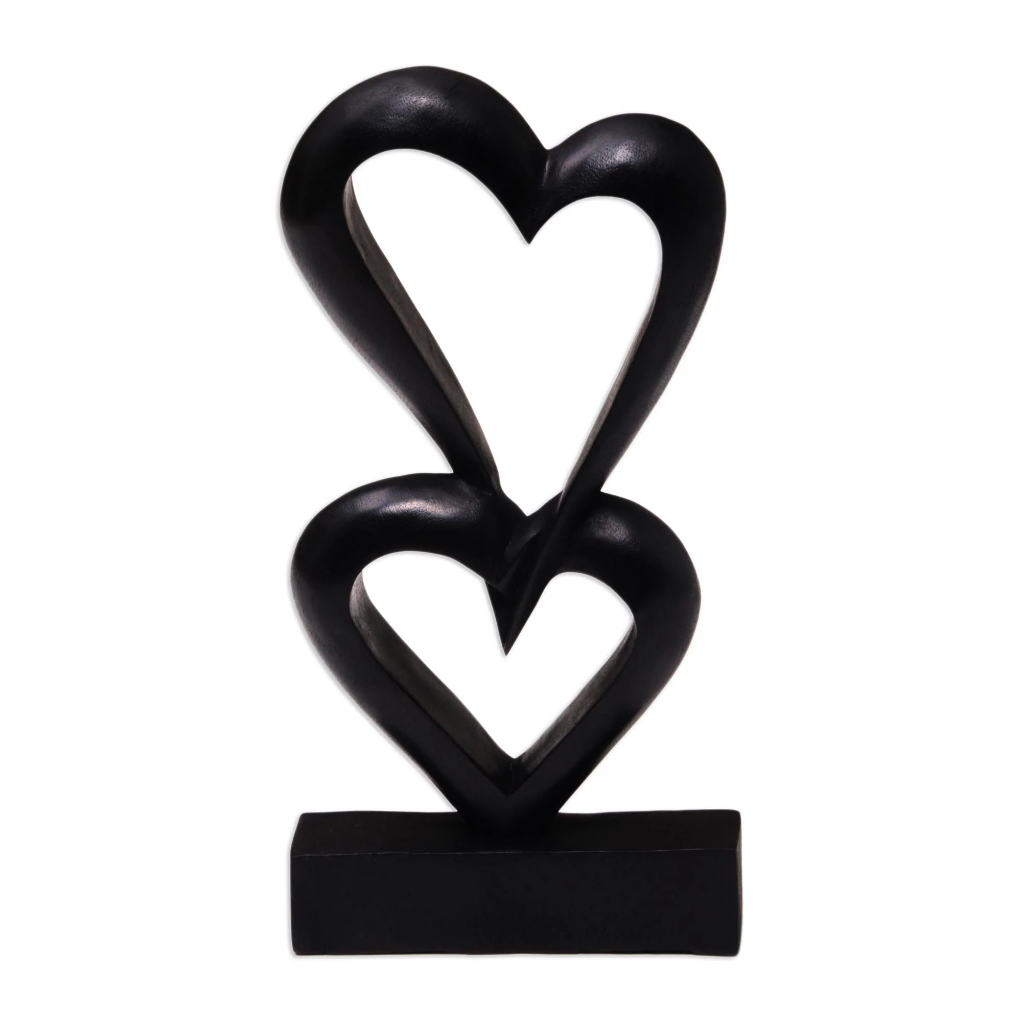 Linking Hearts Romantic Wood Sculpture - Image 2