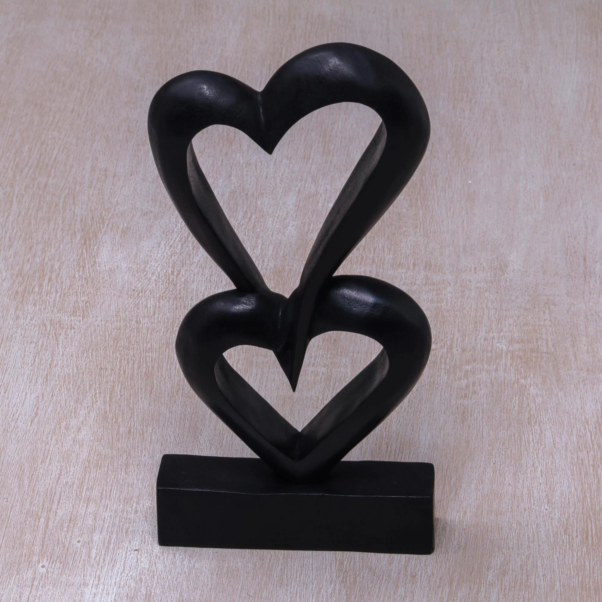 Linking Hearts Romantic Wood Sculpture - Image 5