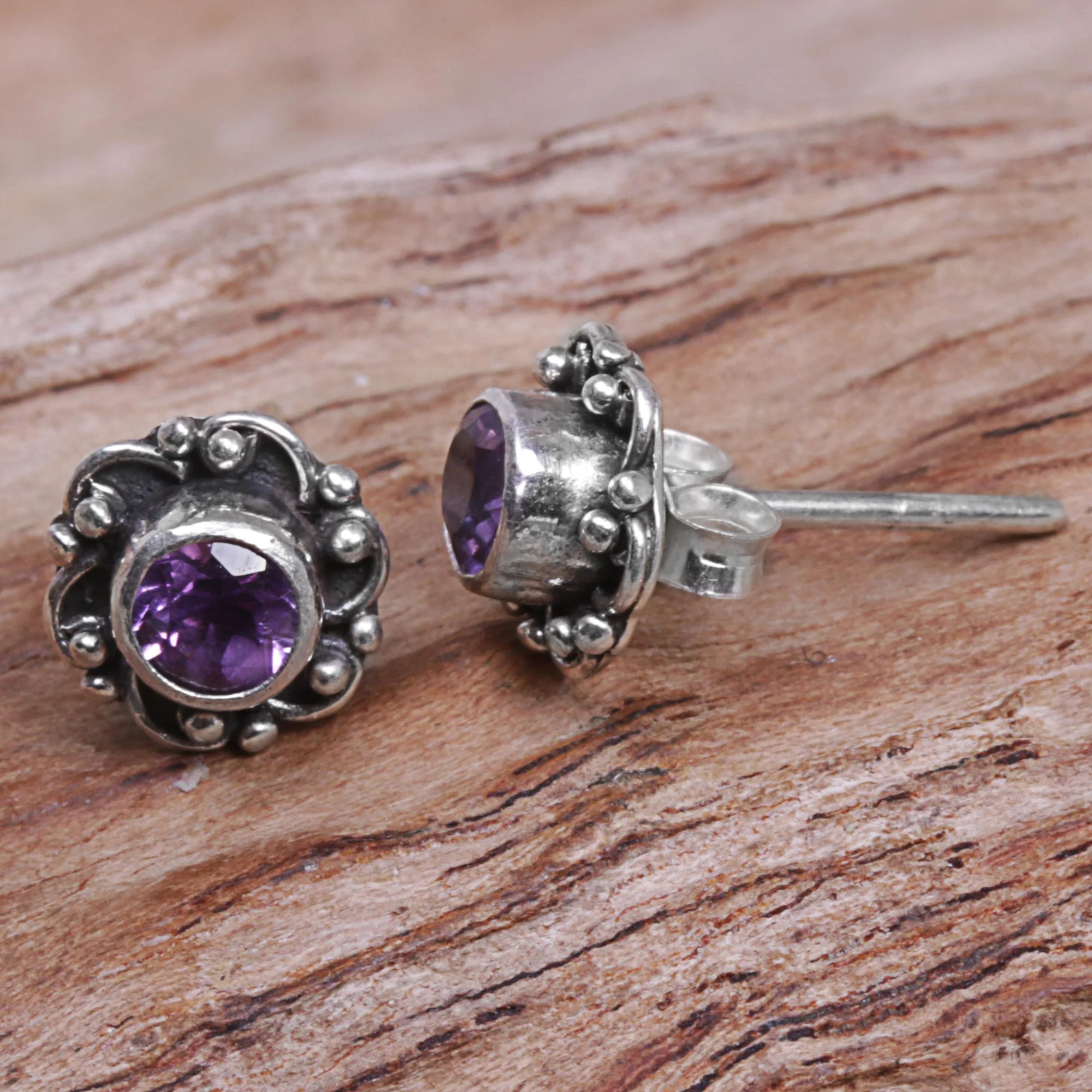 Little Happiness in Purple Amethyst Earrings - Image 3