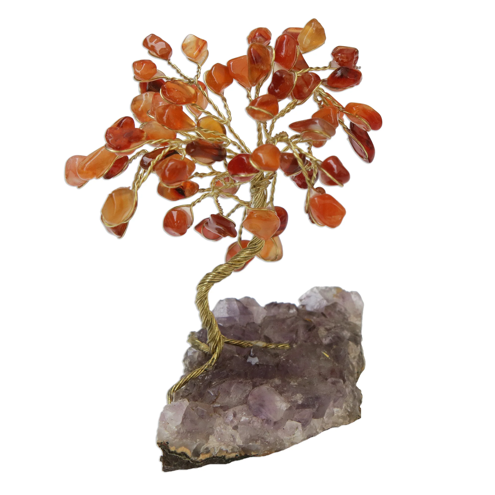 Little Tree Carnelian and Amethyst Gemstone Tree Sculpture from Brazil - Image 5