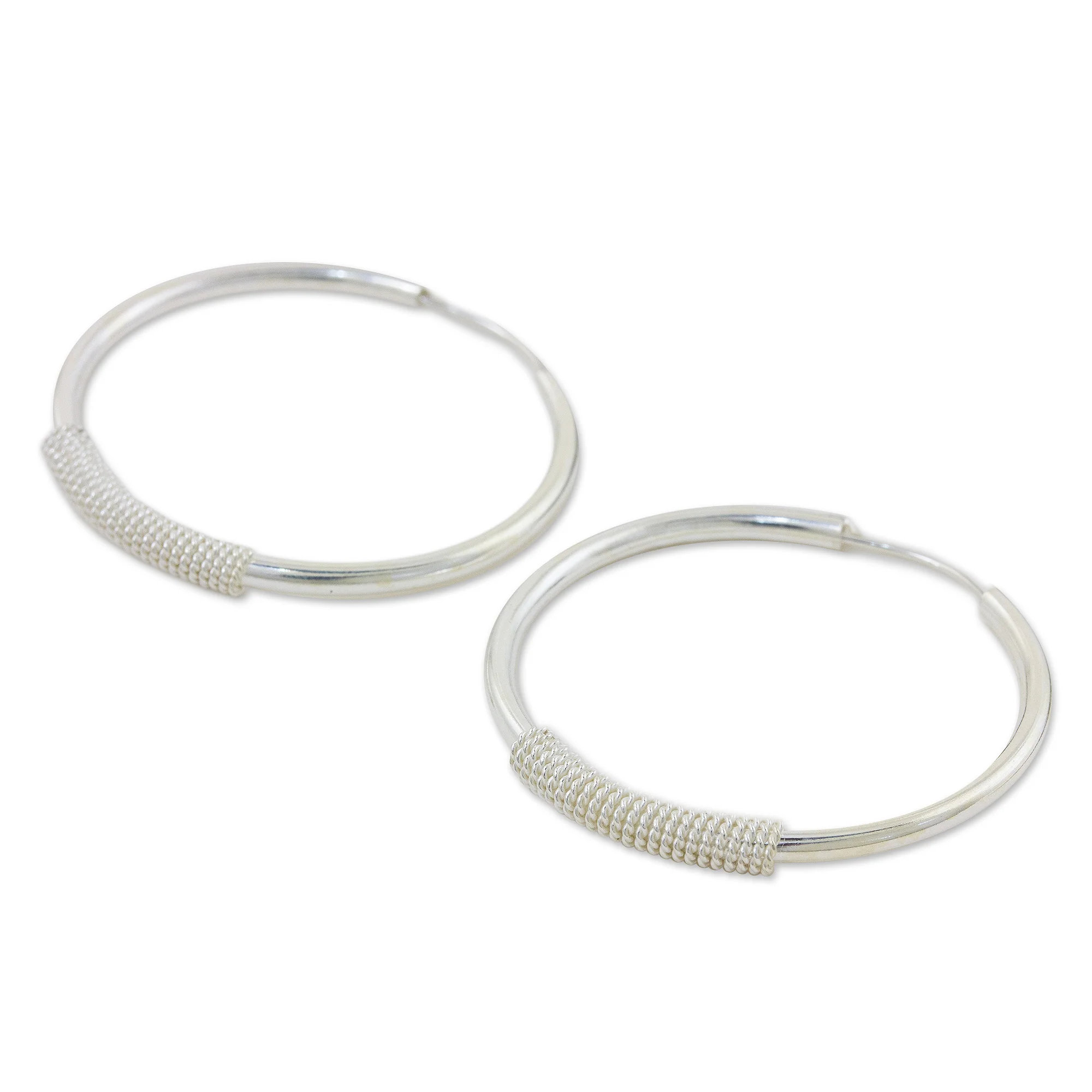 Loop the Hoop Sterling Silver Earrings - Image 3