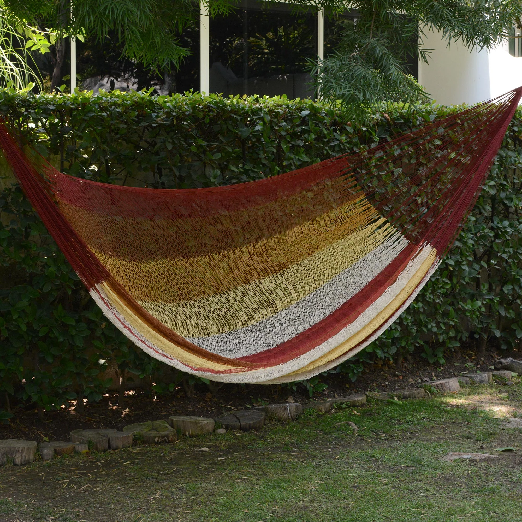 Loreto Mexican Multicolor Cotton Maya Hammock - Image 3
