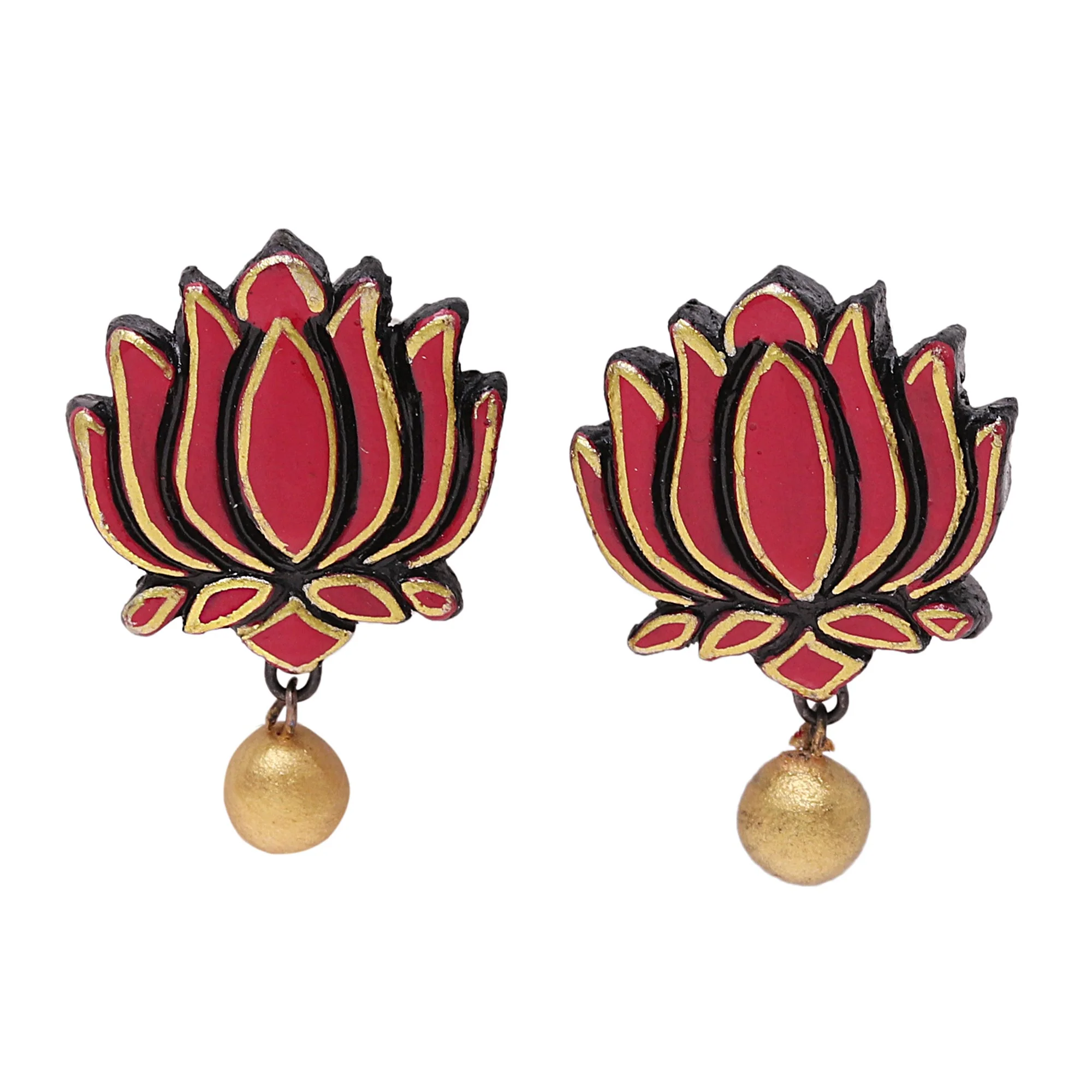 Lotus Majesty Button Earrings - Image 2