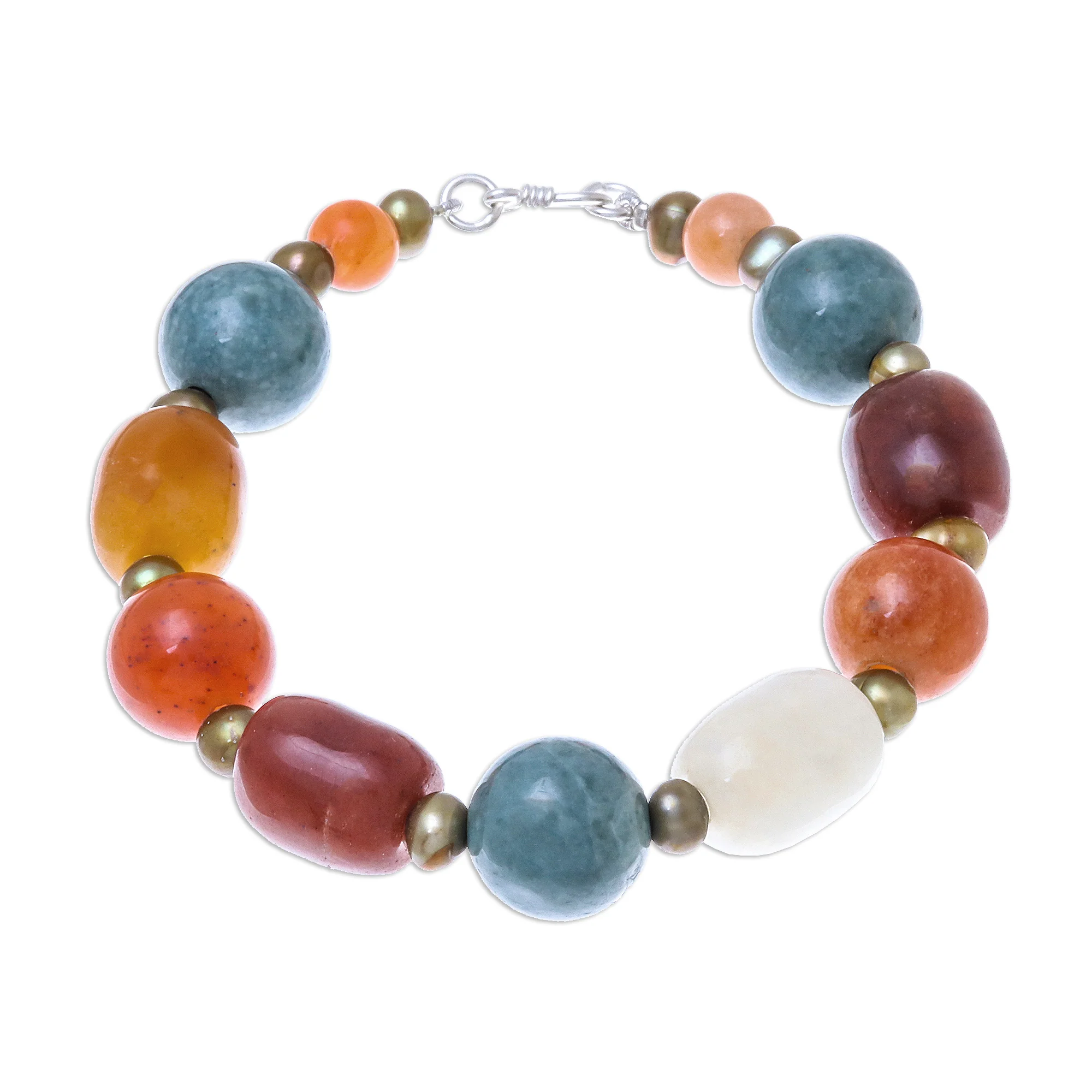 Love and Mercy Multi-Gemstone Beaded Bracelet from Thailand - Image 2