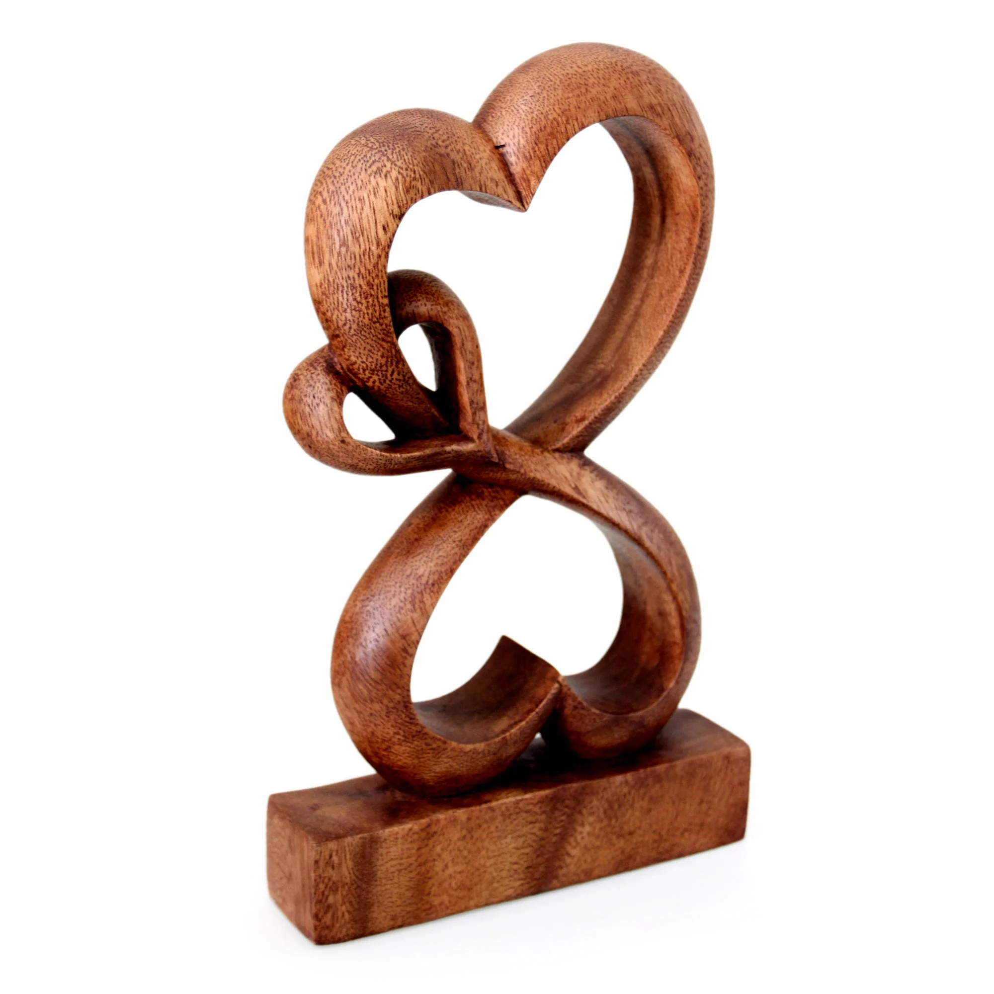 Love Blossoms Handmade Heart Shaped Wood Sculpture - Image 3
