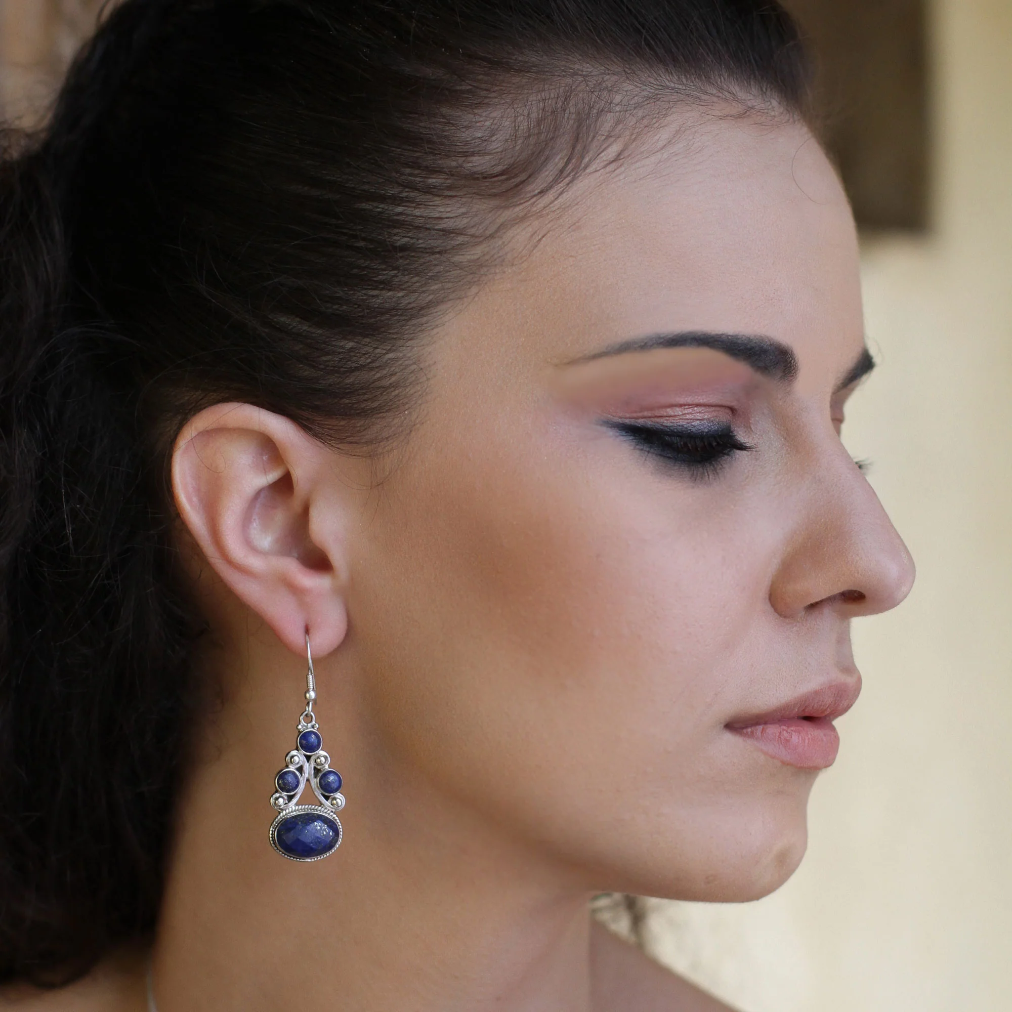 Love Foretold Lapis Lazuli Dangle Earrings - Image 4