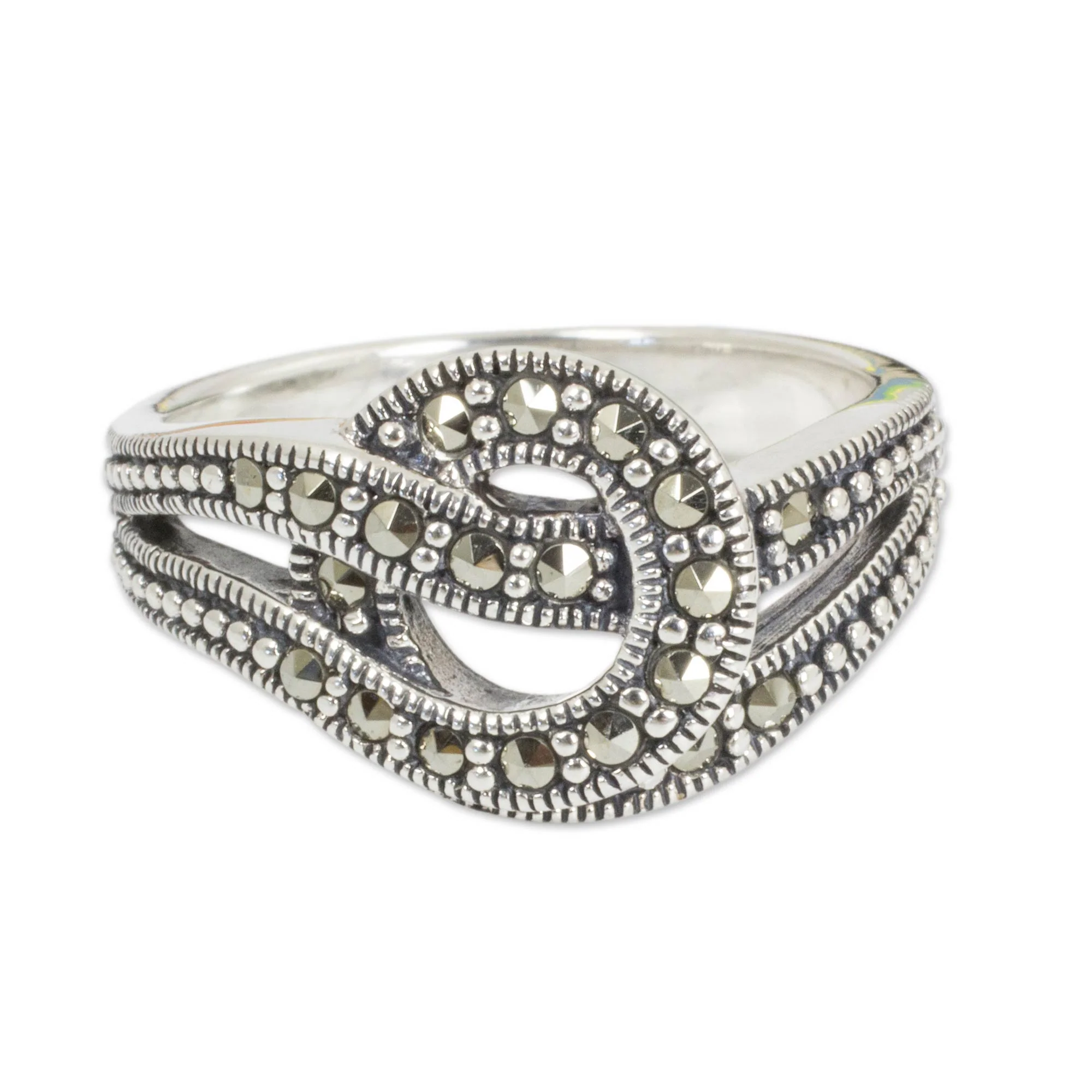 Love Knot Marcasite & Silver Ring - Image 2
