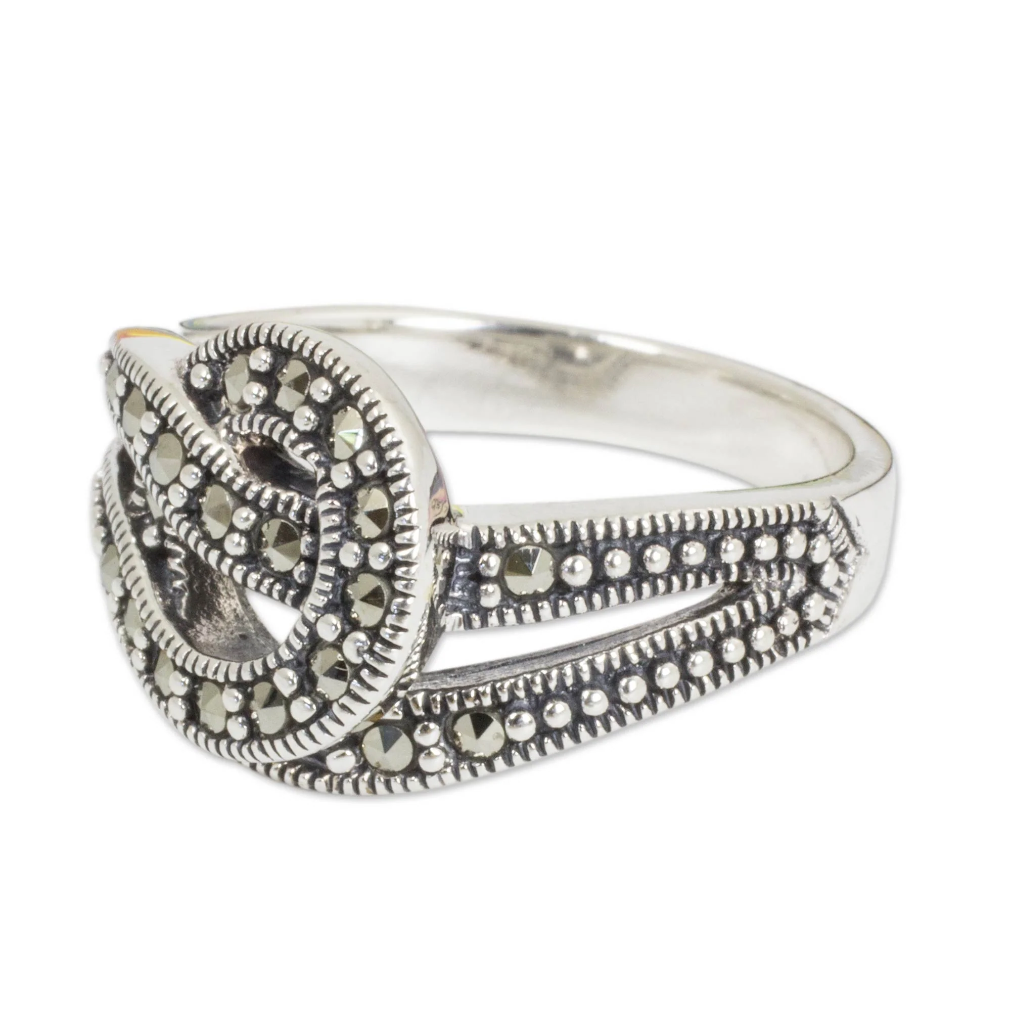 Love Knot Marcasite & Silver Ring - Image 3