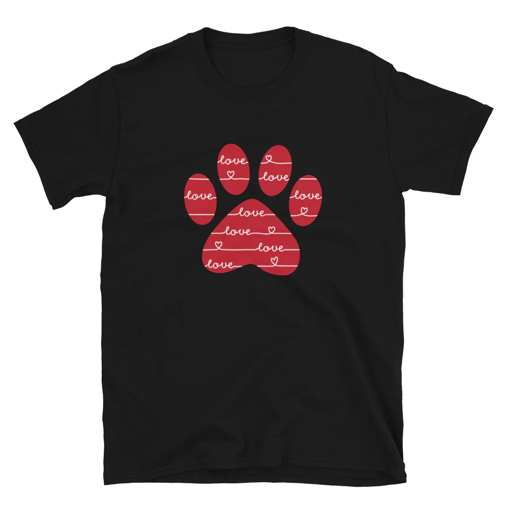 Love & More Love Paw Print T-Shirt - Image 2