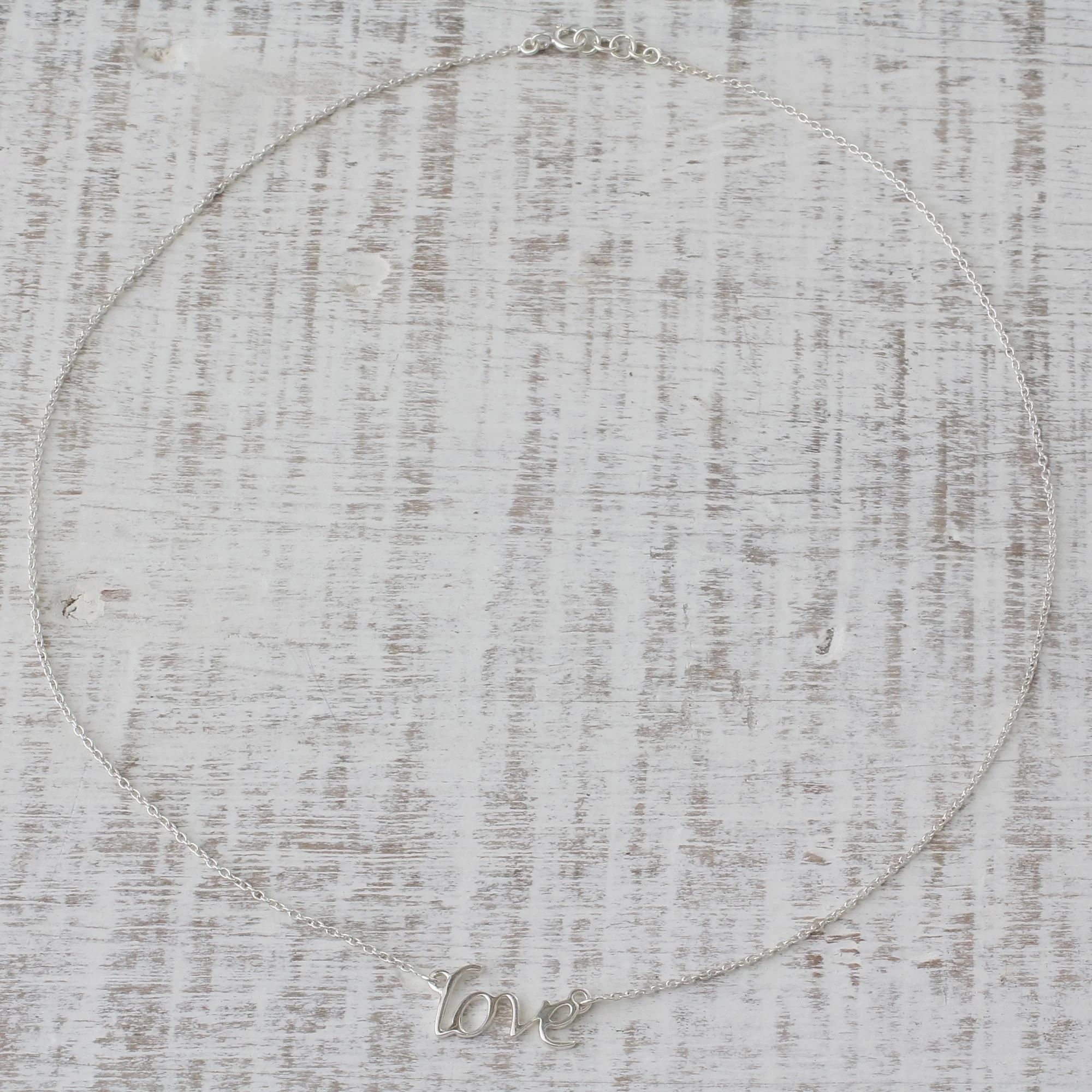 Love Note Handcrafted Sterling Silver Love Theme Pendant Necklace - Image 3