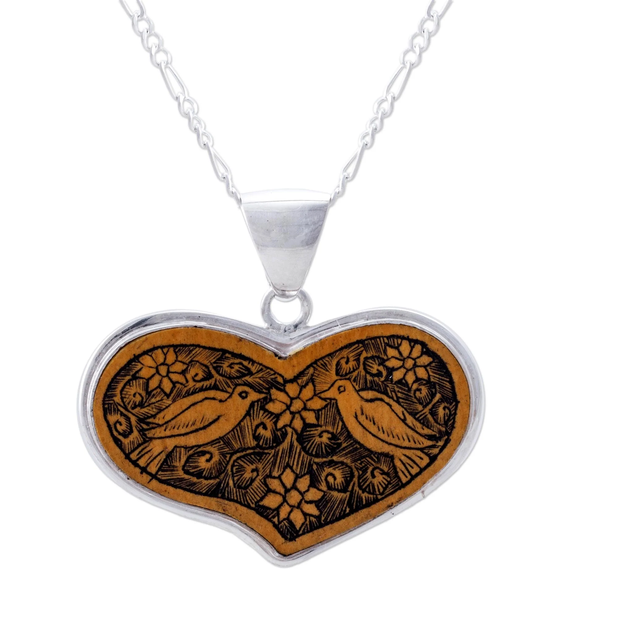 Lovebirds Gourd Heart Shaped Necklace - Image 2