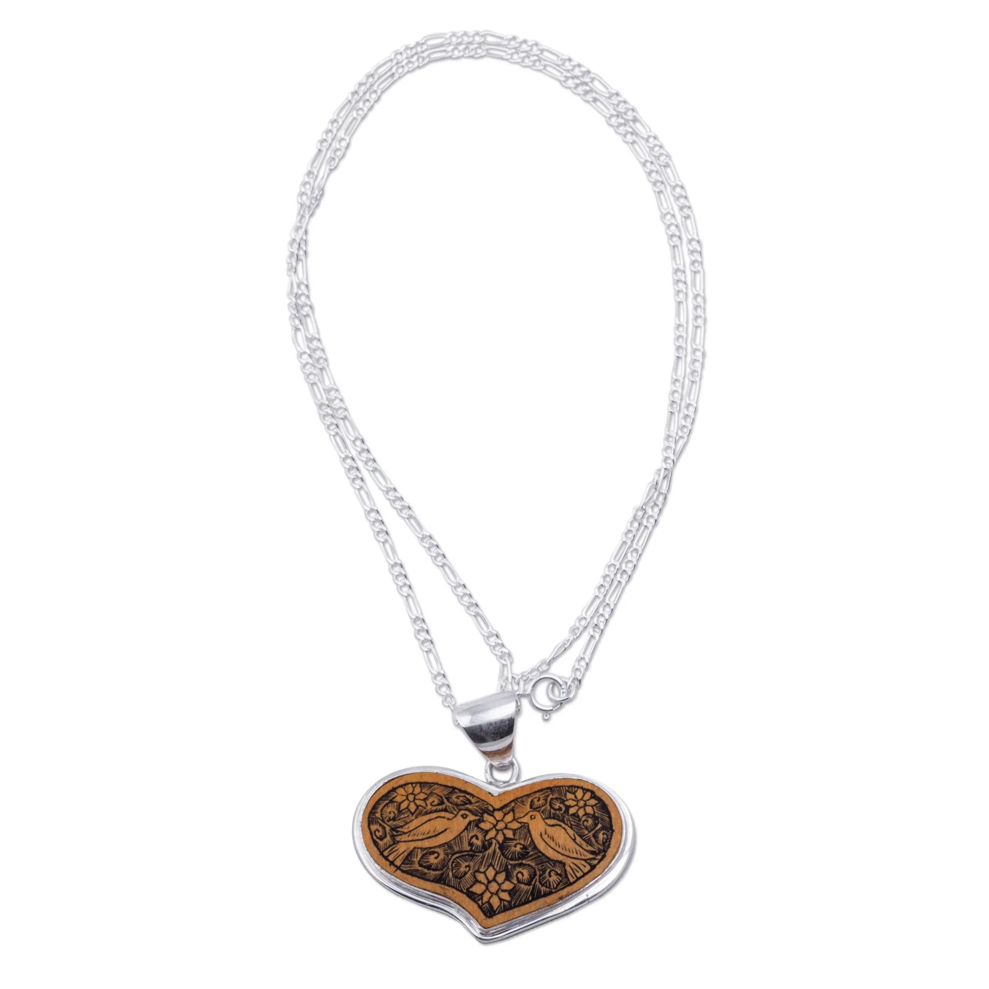 Lovebirds Gourd Heart Shaped Necklace - Image 5