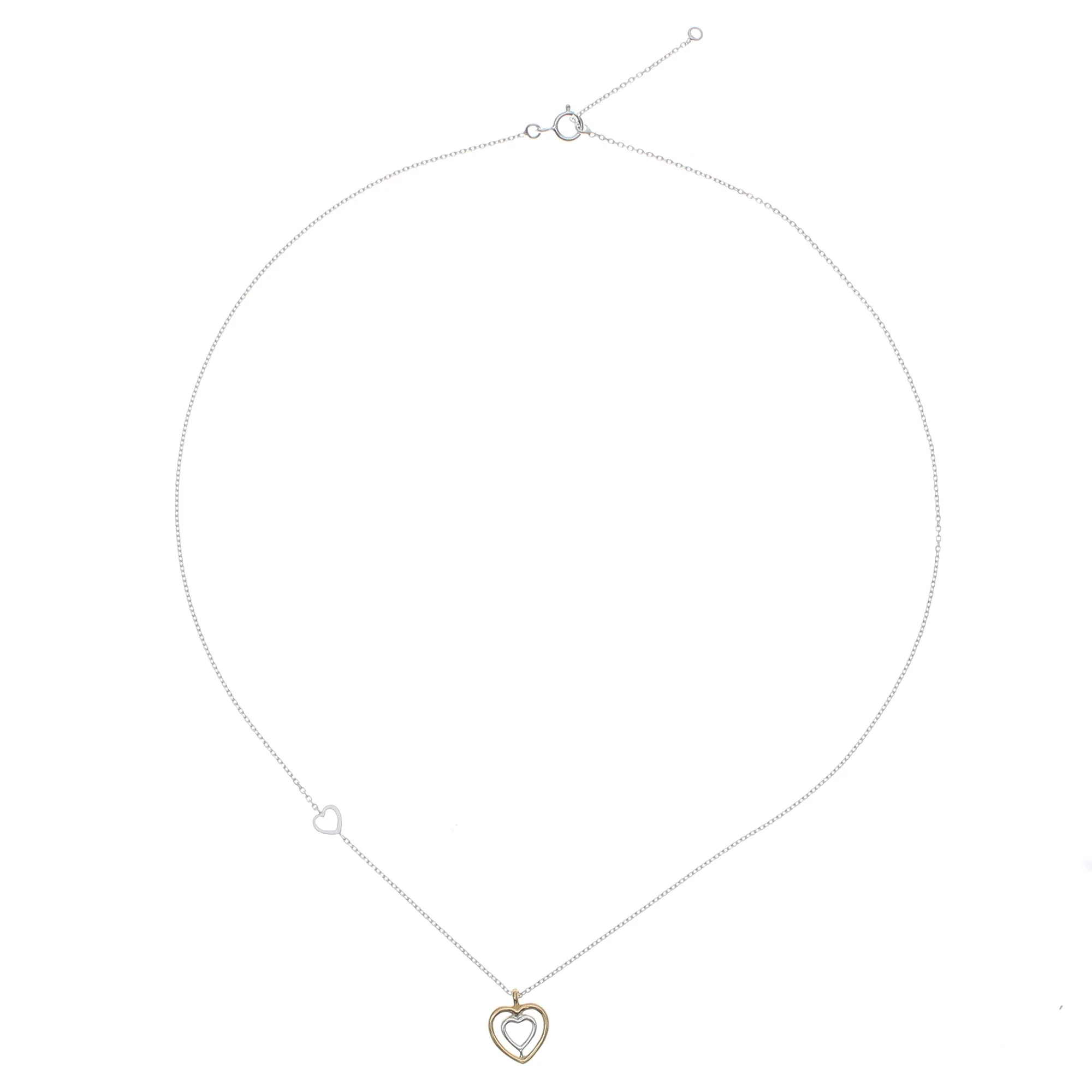 Lovely Heart Heart-Shaped Gold Accented Sterling Silver Pendant Necklace - Image 2