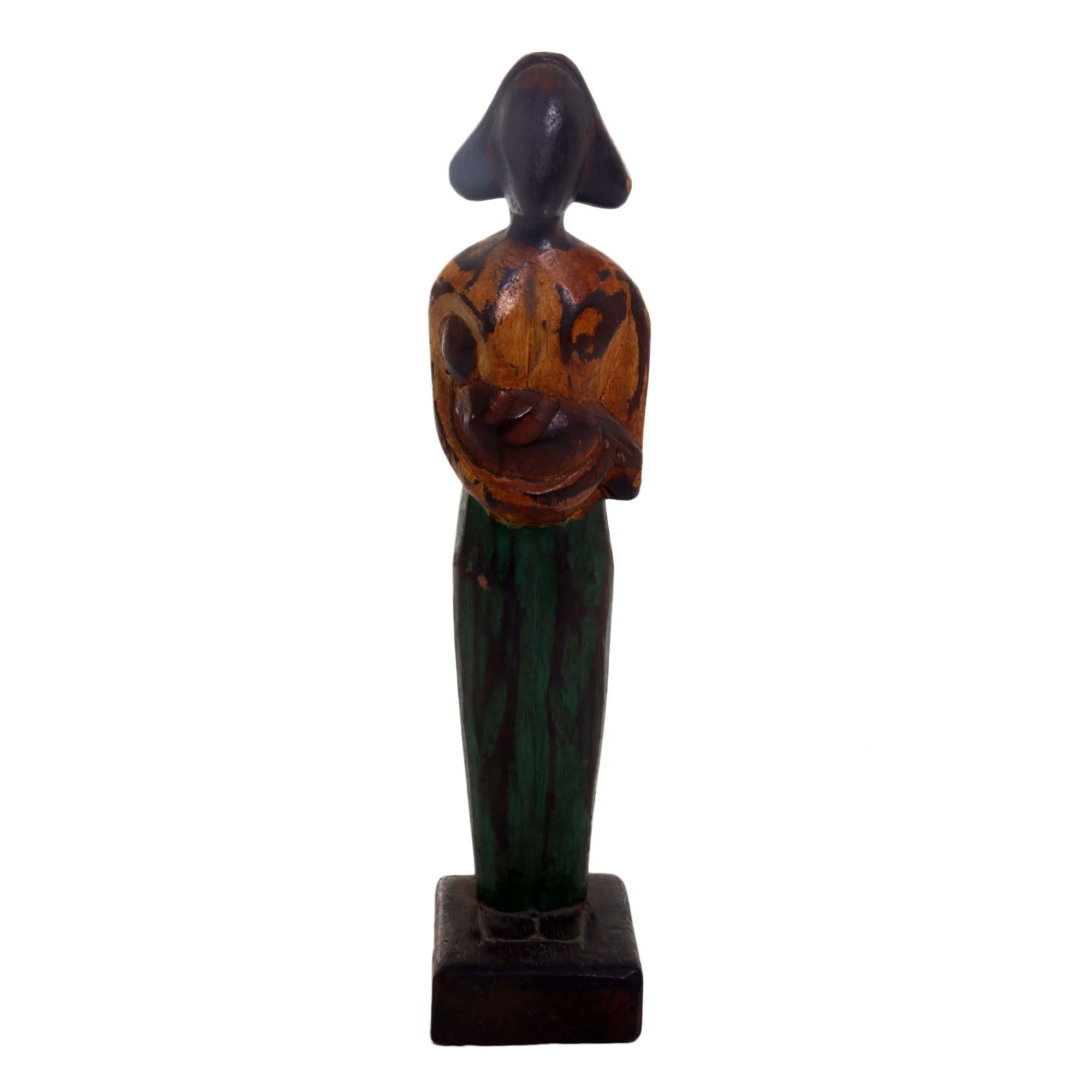 Lovely Mother Lovely Mother and Child Sculpture in Hand Carved Wood - Image 2