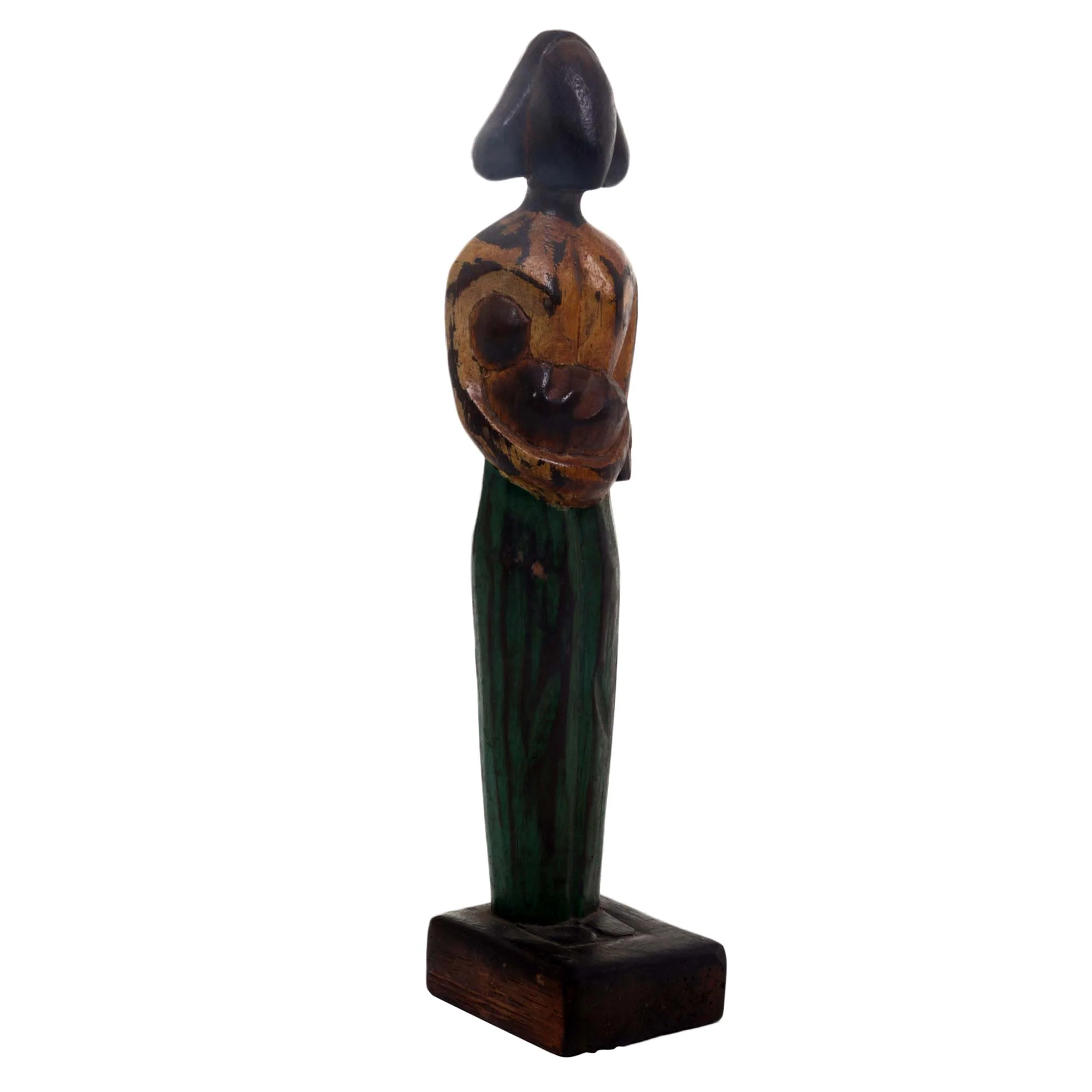 Lovely Mother Lovely Mother and Child Sculpture in Hand Carved Wood - Image 3