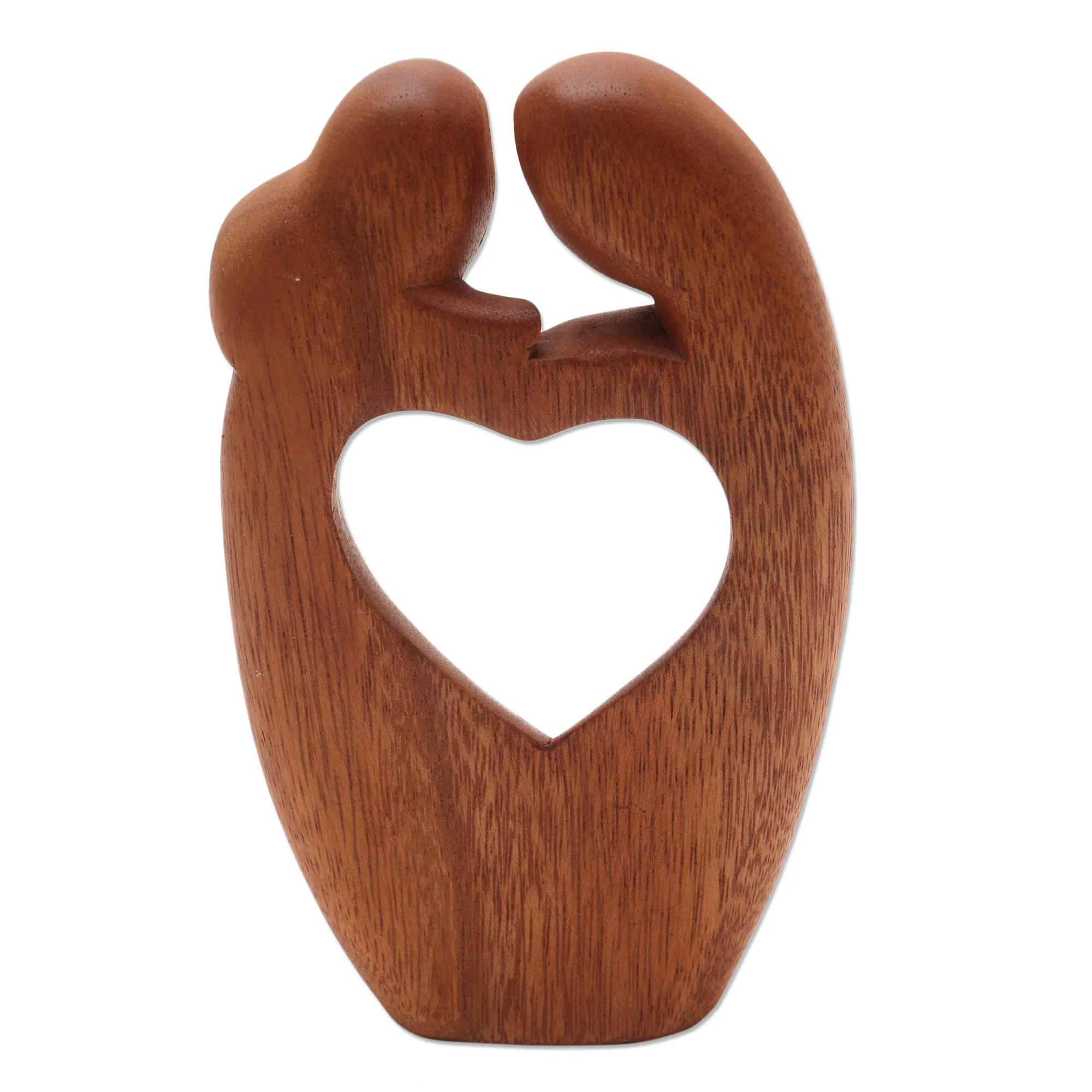 Loving Couple Unique Hand Carved Loving Couple Sculpture - Image 4