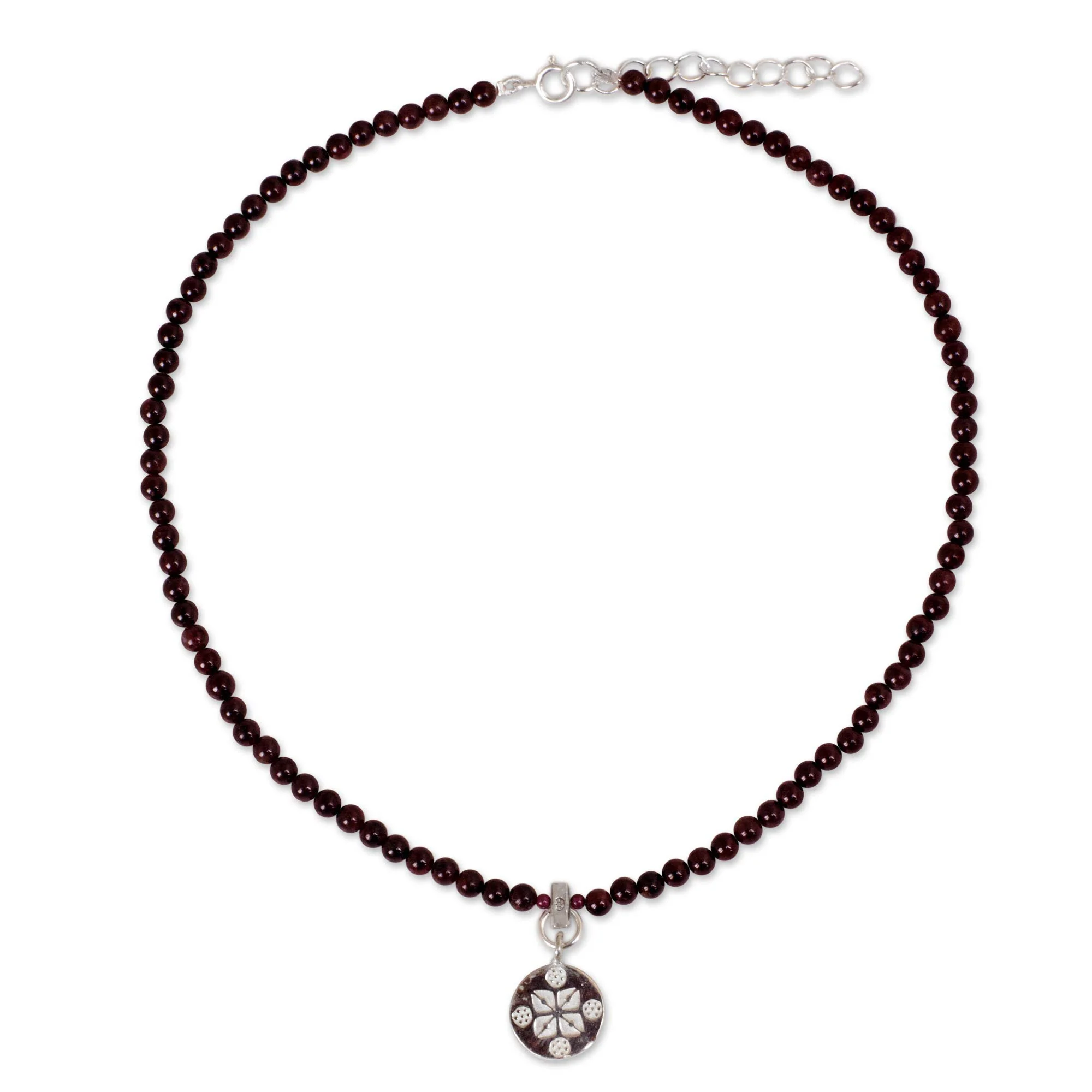 Lucky Charm Garnet Choker Necklace - Image 2
