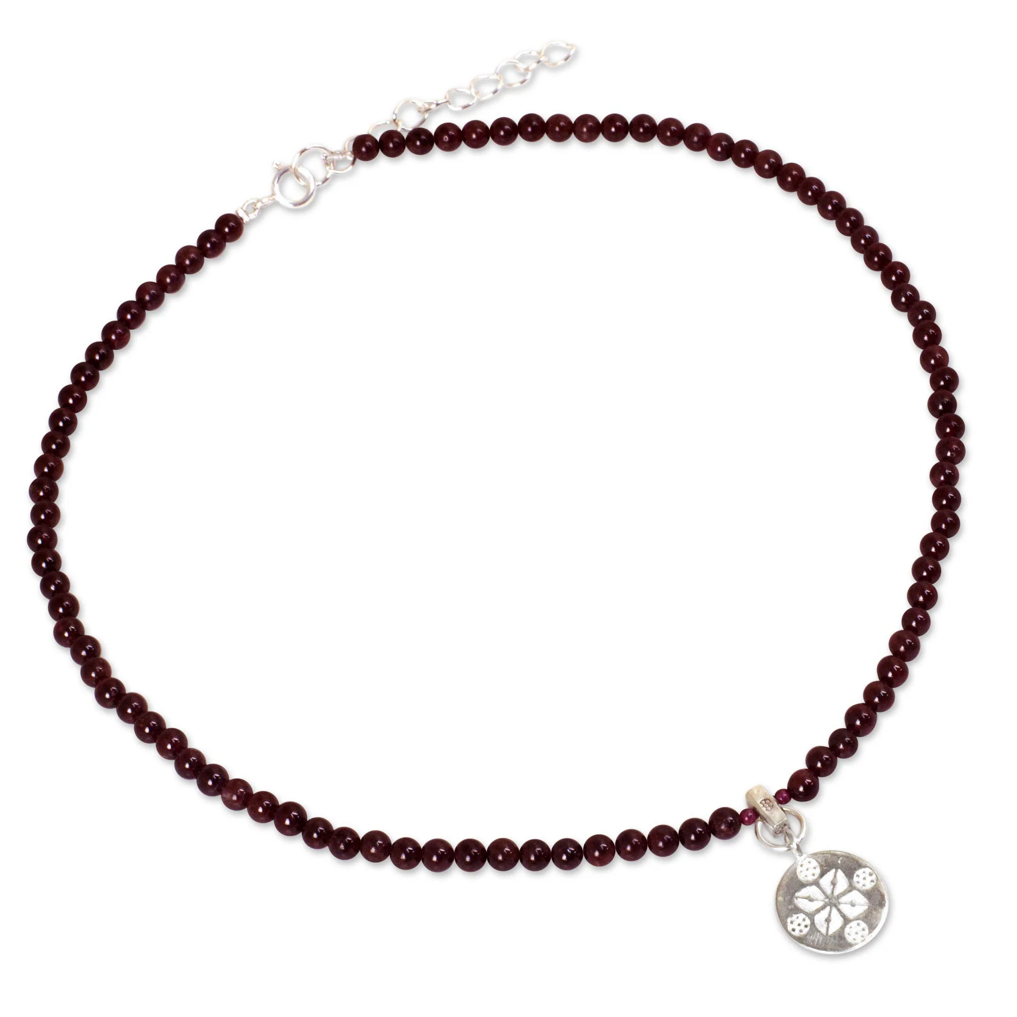 Lucky Charm Garnet Choker Necklace - Image 3