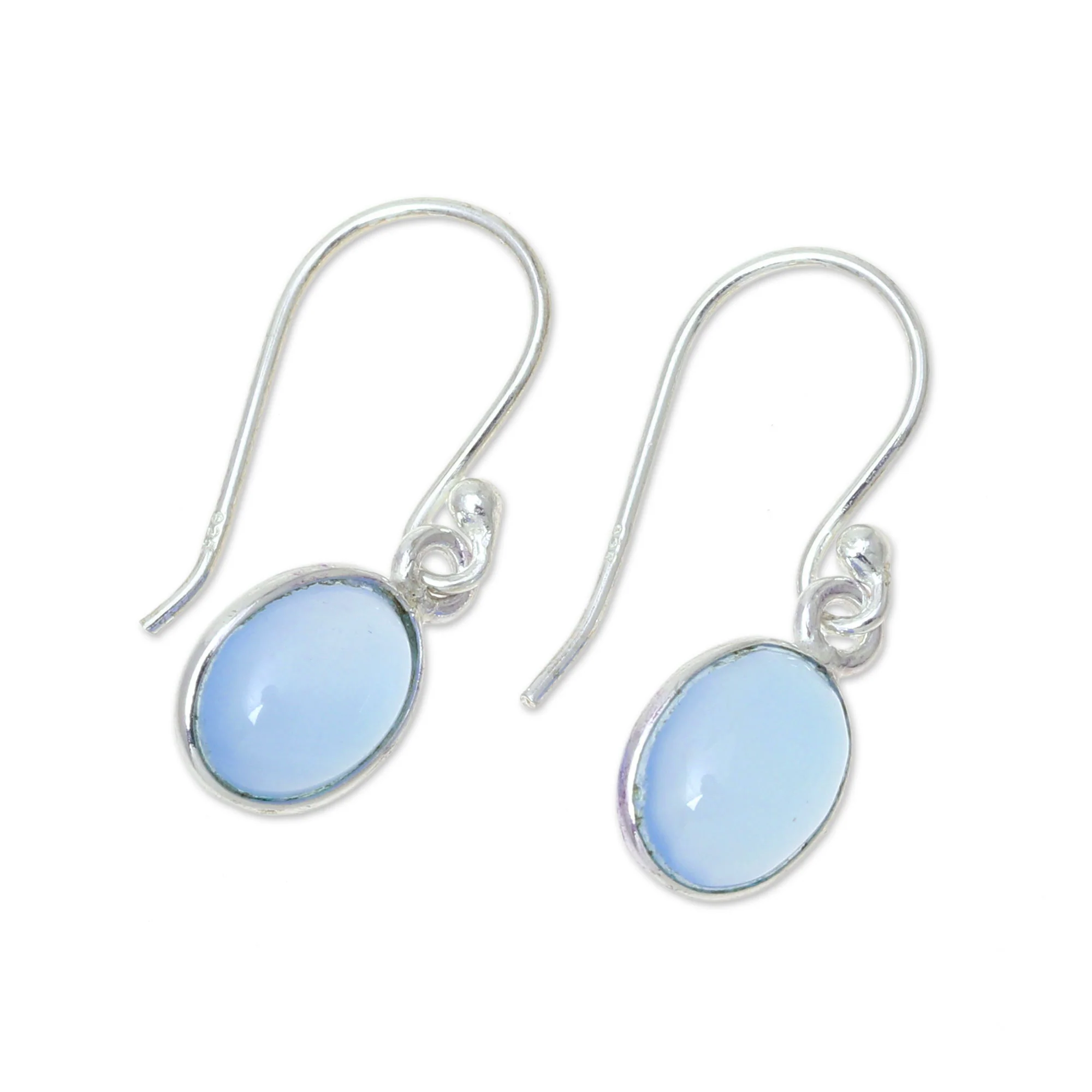 Luminous Sky Blue Sterling Silver Earrings - Image 4