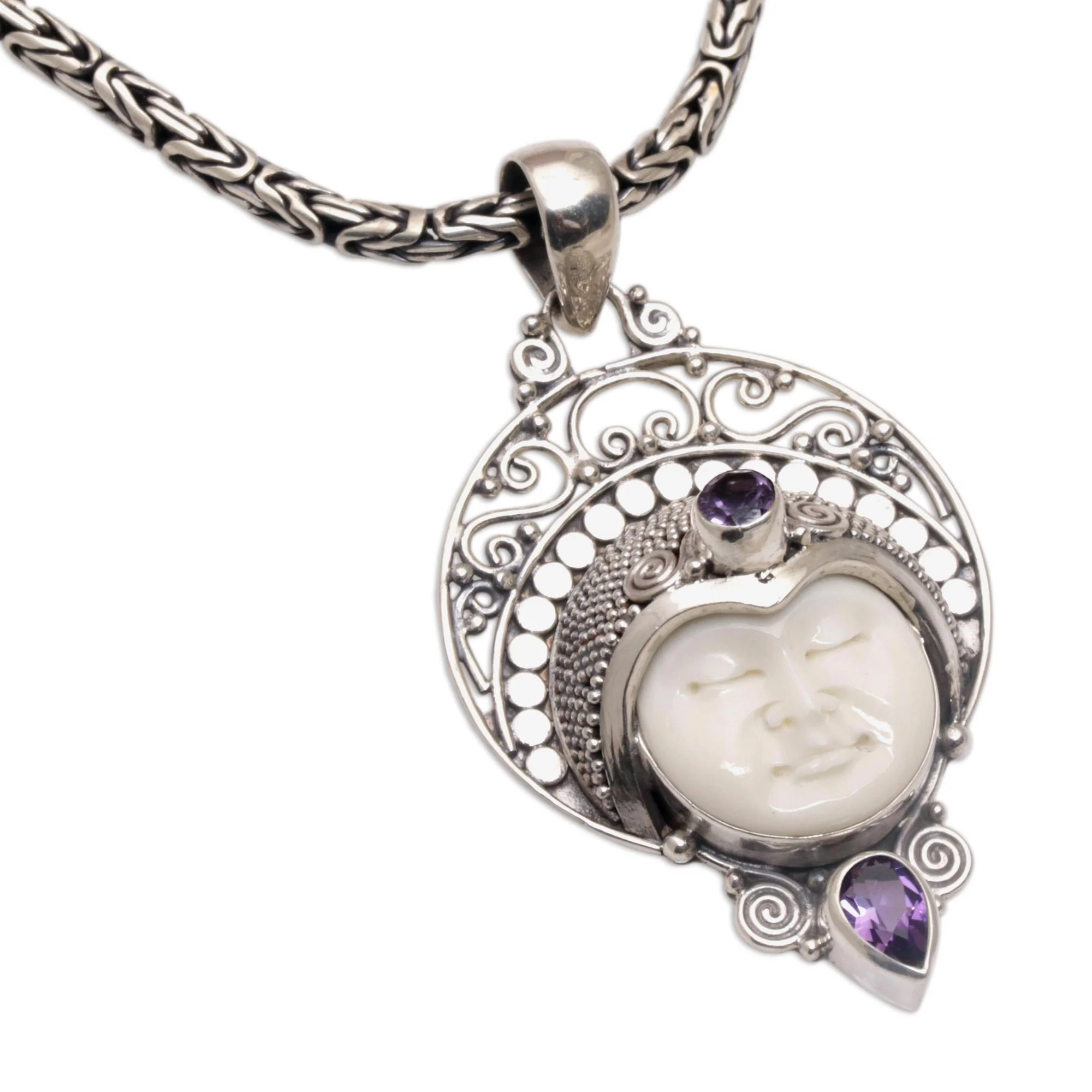 Lunar Queen Amethyst Pendant Necklace - Image 4