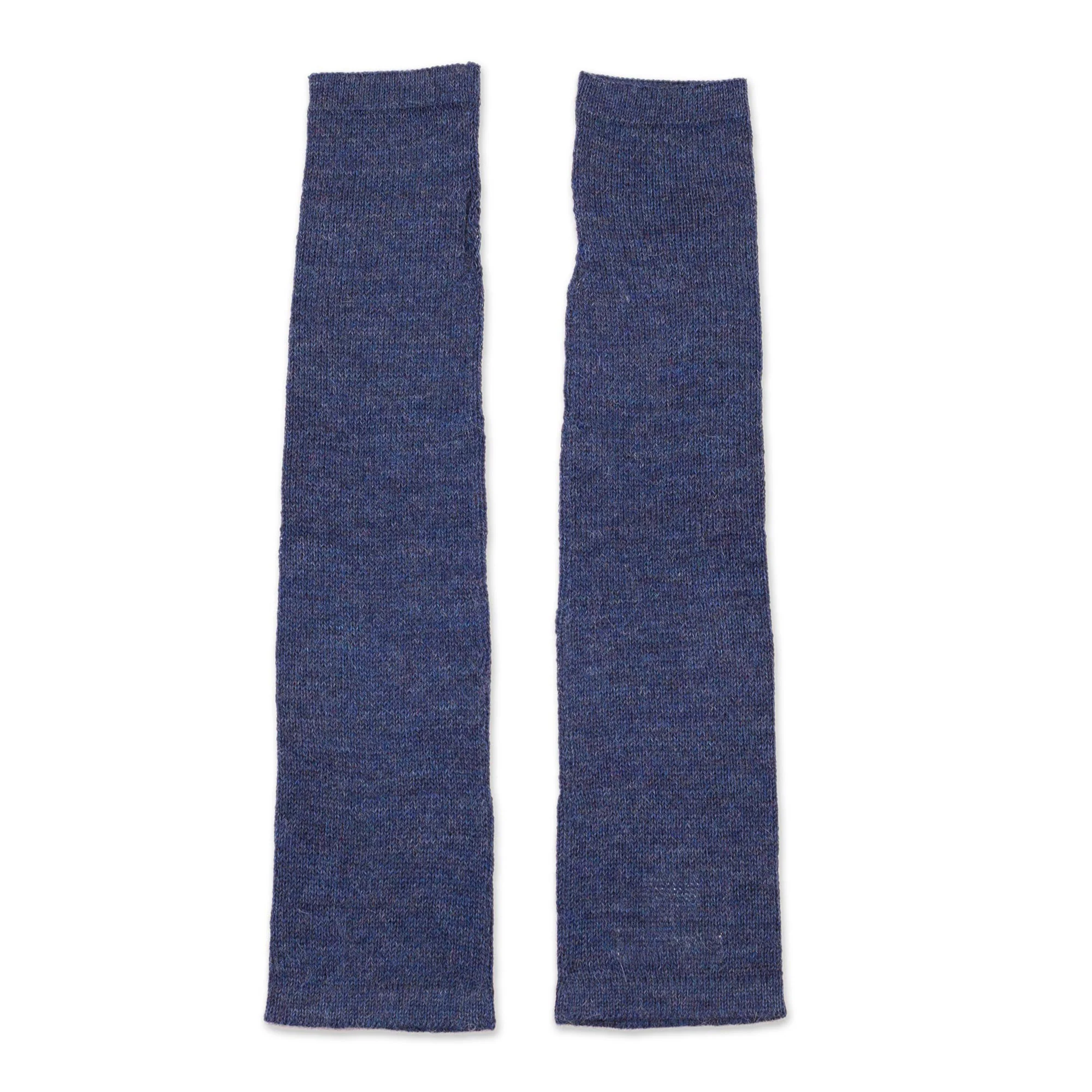 Luscious Twist in Navy Navy 100% Baby Alpaca Cable Knit Fingerless Mitts from Peru - Image 2