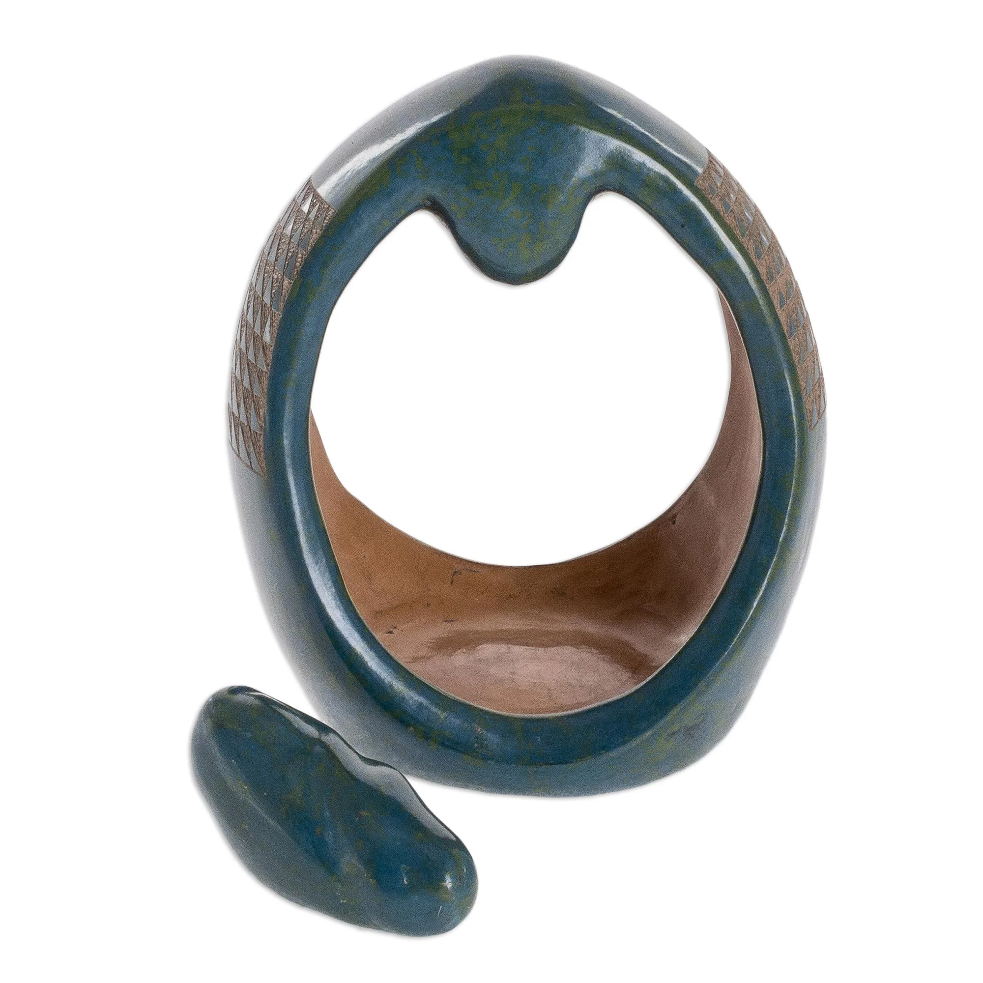 Madre Abstract Teal Ceramic Mother and Child Sculpture from Peru - Image 5