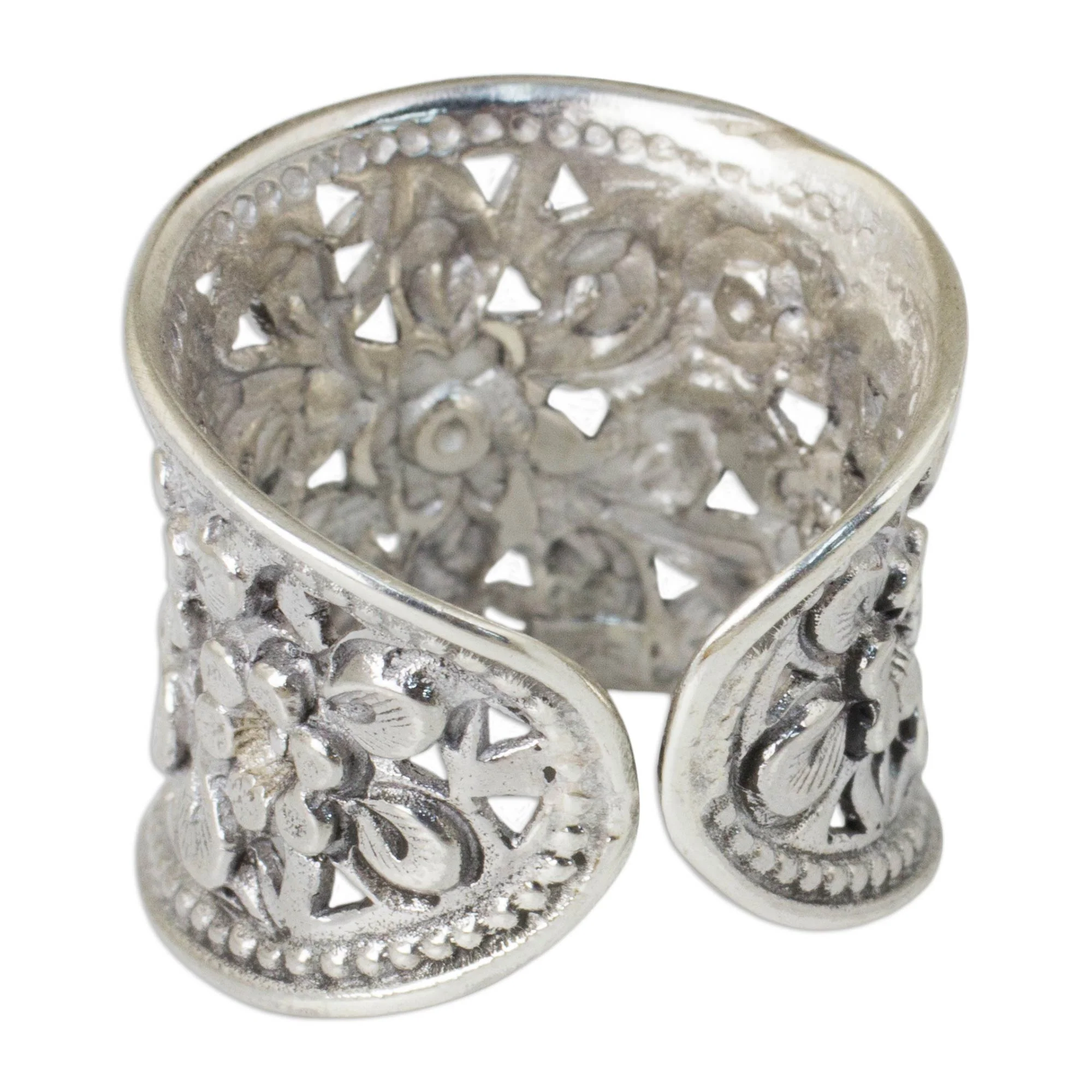 Mae Ping Jasmine Floral Band Ring - Image 4