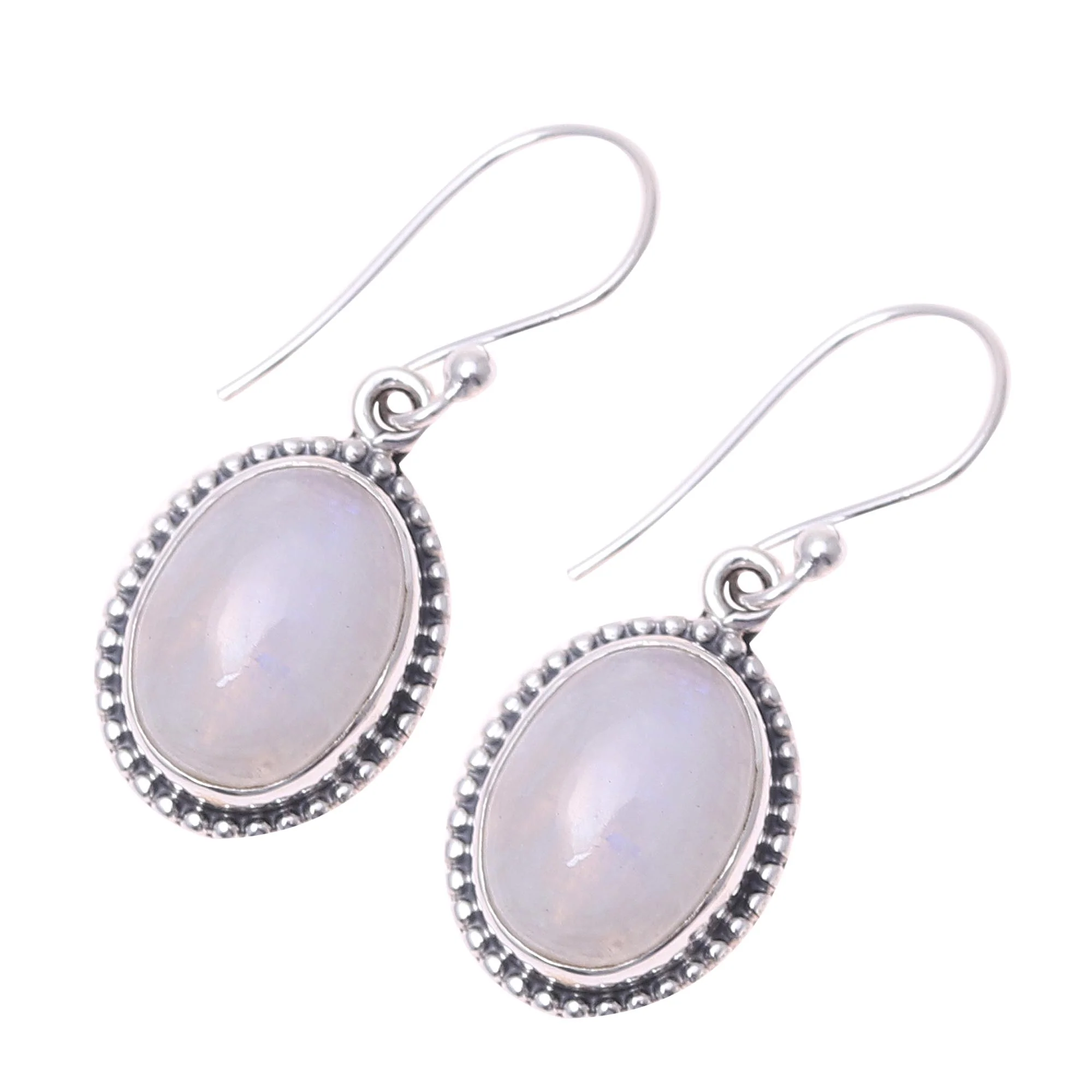 Magic Mist Starling Silver Rainbow Moonstone Magic Mist Dangle Earrings - Image 4