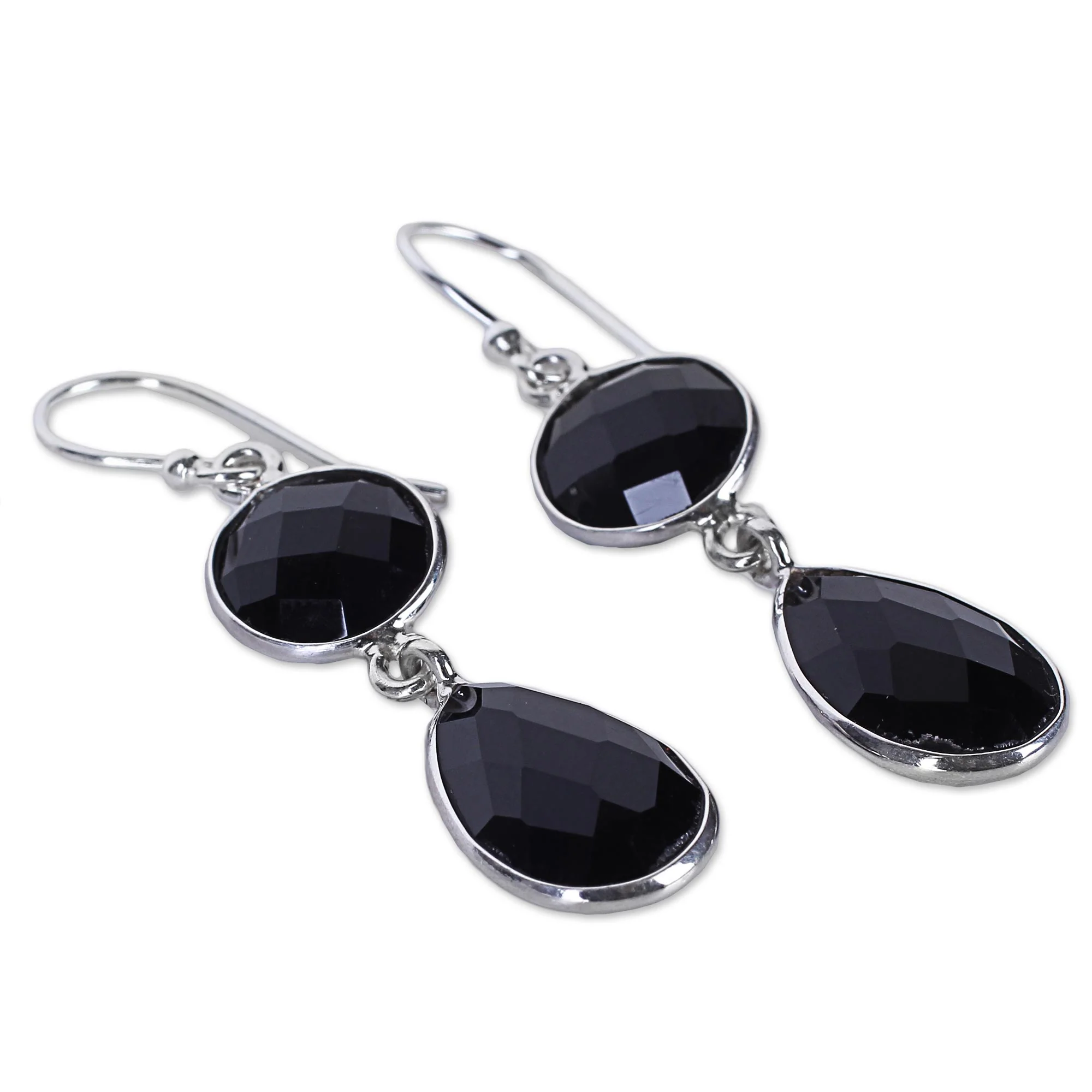 Magical Charm Onyx & Silver Dangle Earrings - Image 3