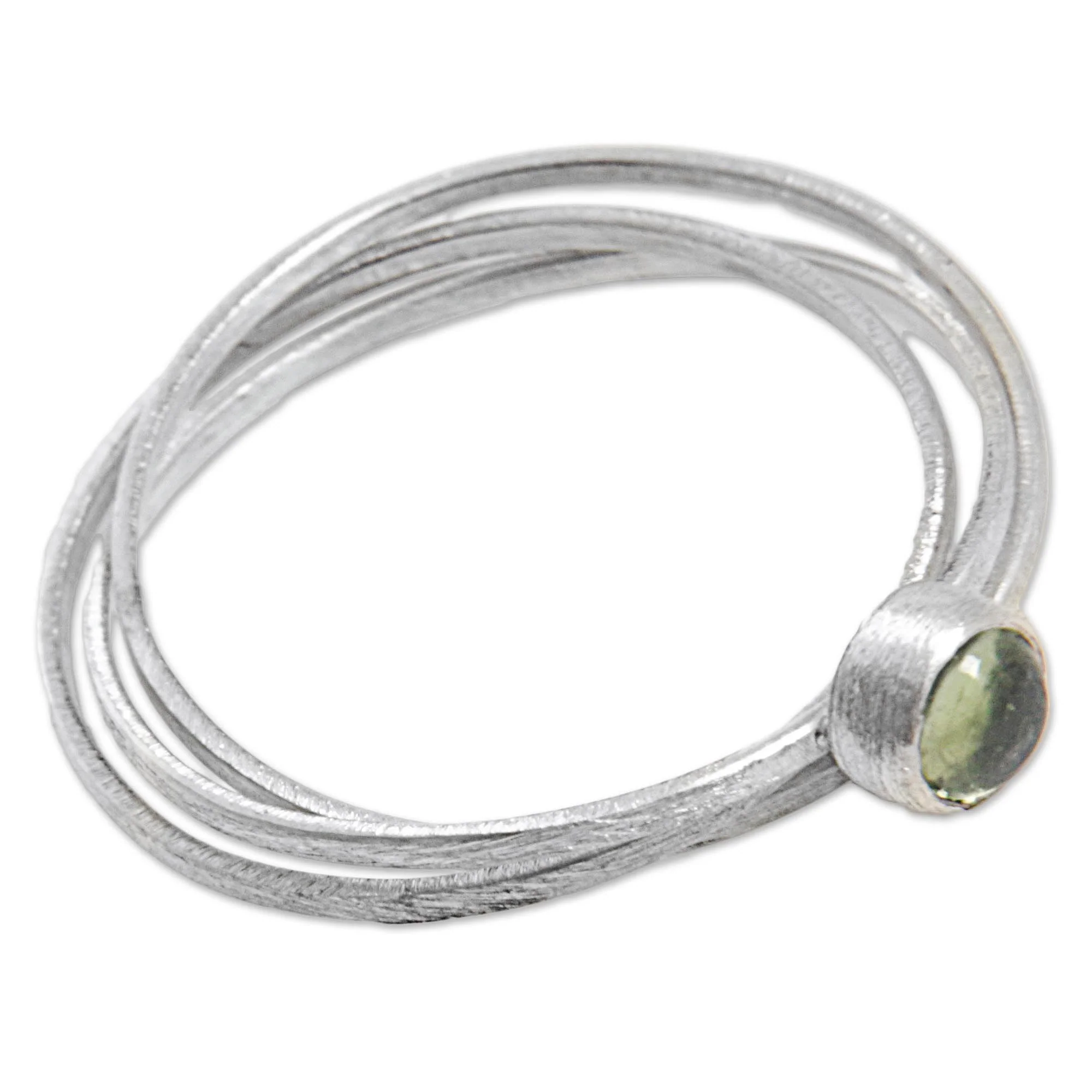 Magical Force in Light Green Hand Made Indonesian Peridot Sterling Silver Solitaire Ring - Image 4