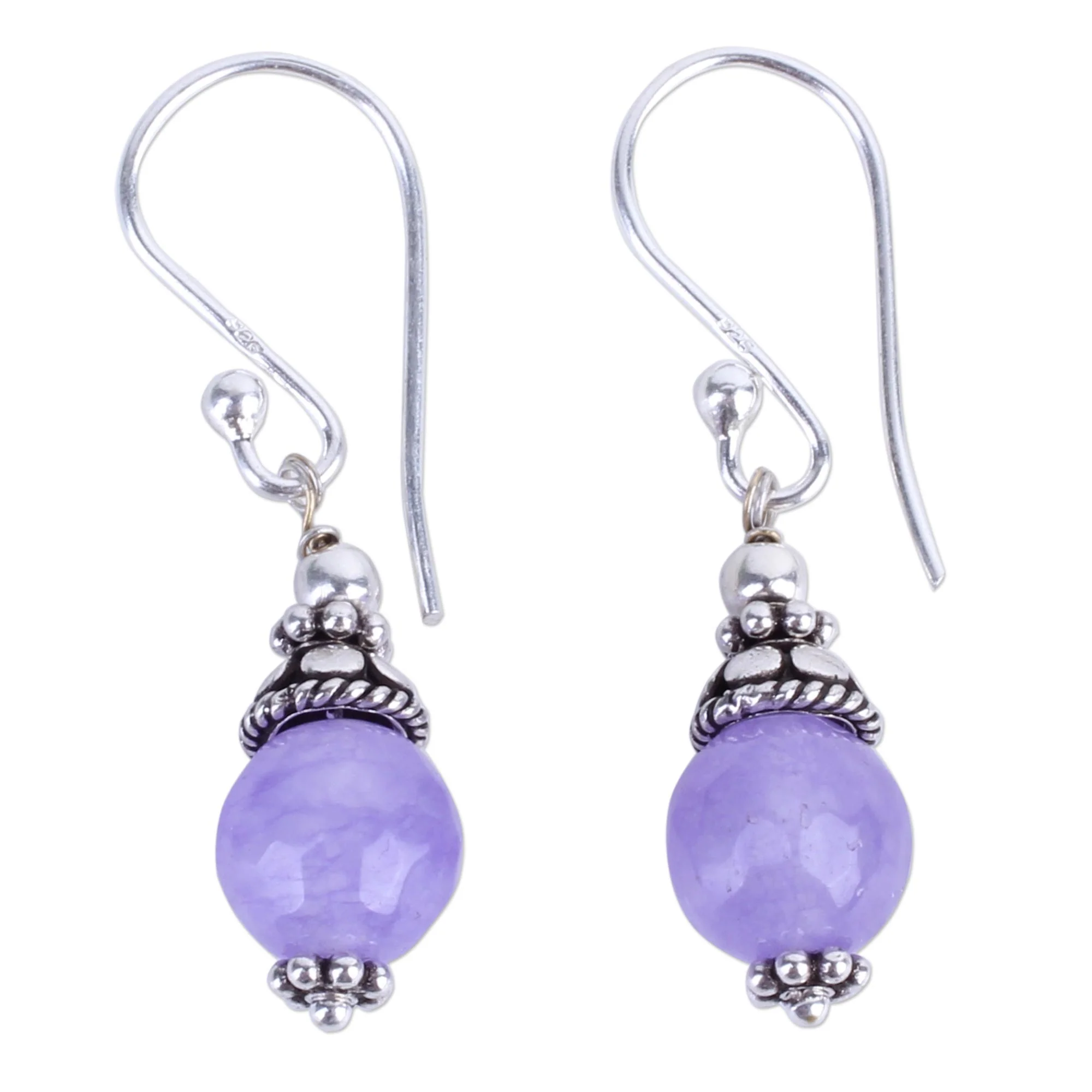 Magical Glow Agate Silver Dangle Earrings - Image 2