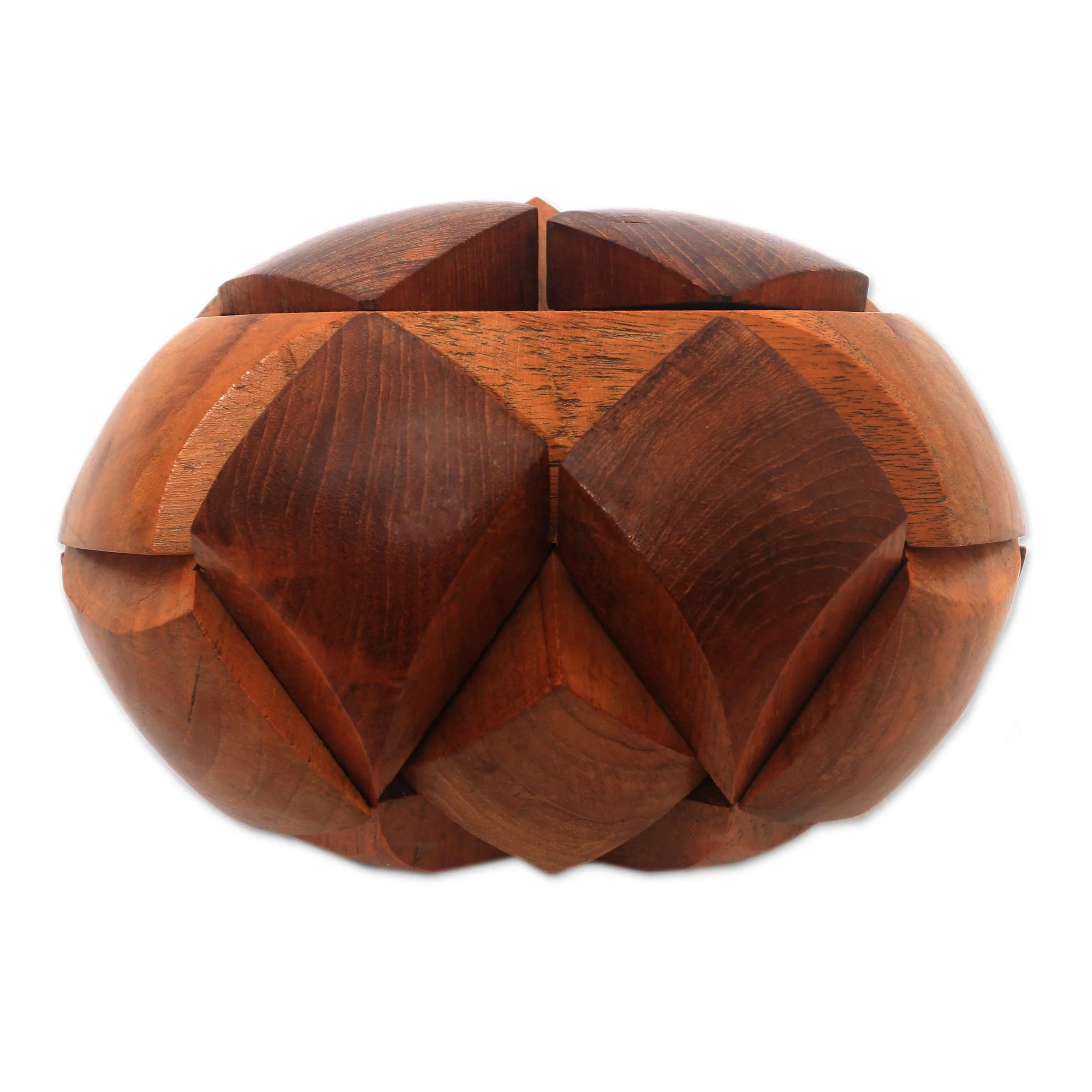 Magical Illusion Handcarved Teak Wood Puzzle from Java - Image 2