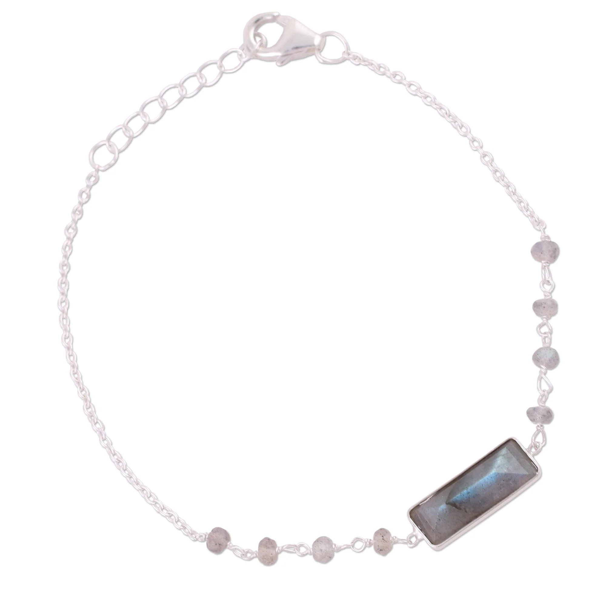 Magical Prism Labradorite Silver Pendant Bracelet - Image 5