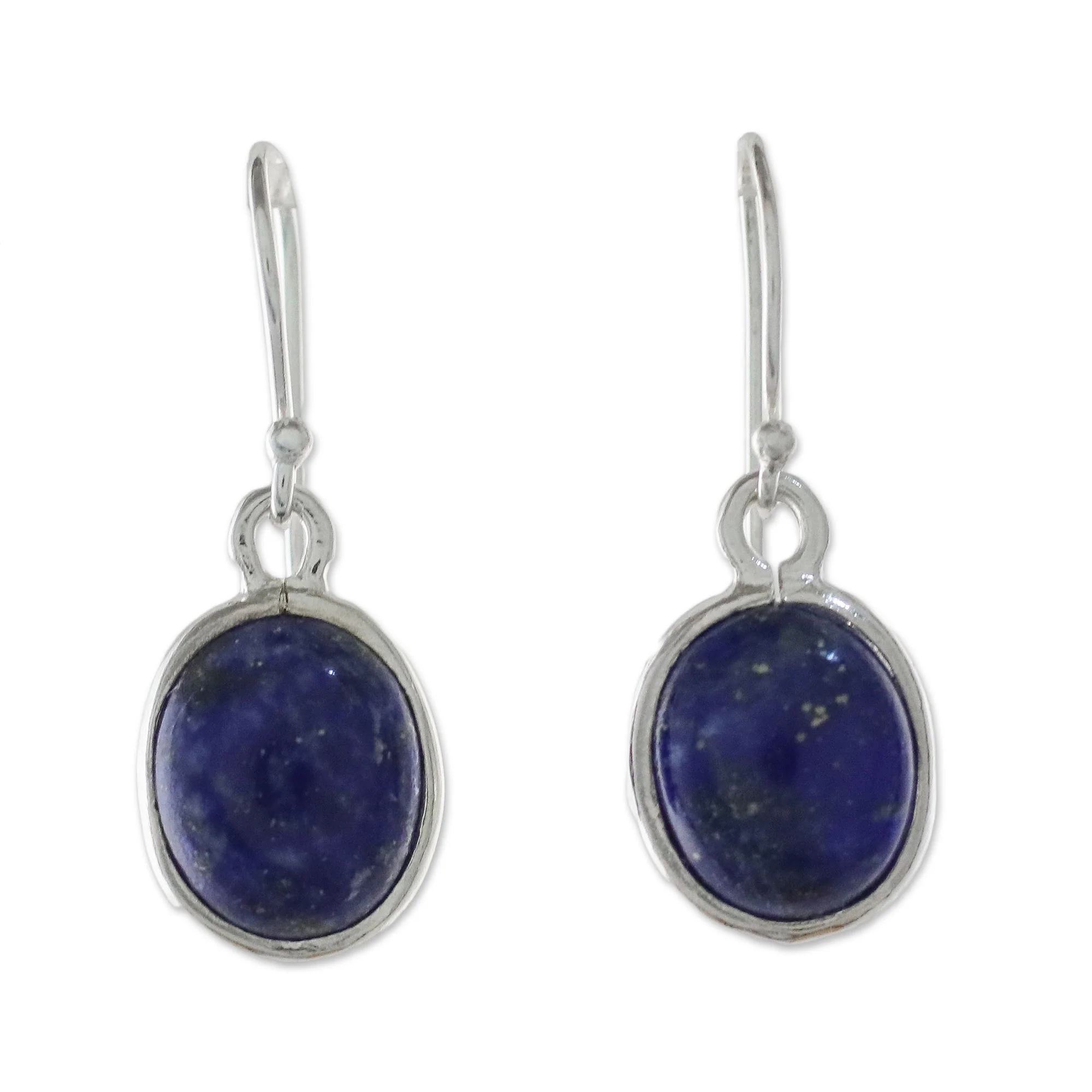 Majestic Blue Lapis Lazuli Oval Earrings - Image 3