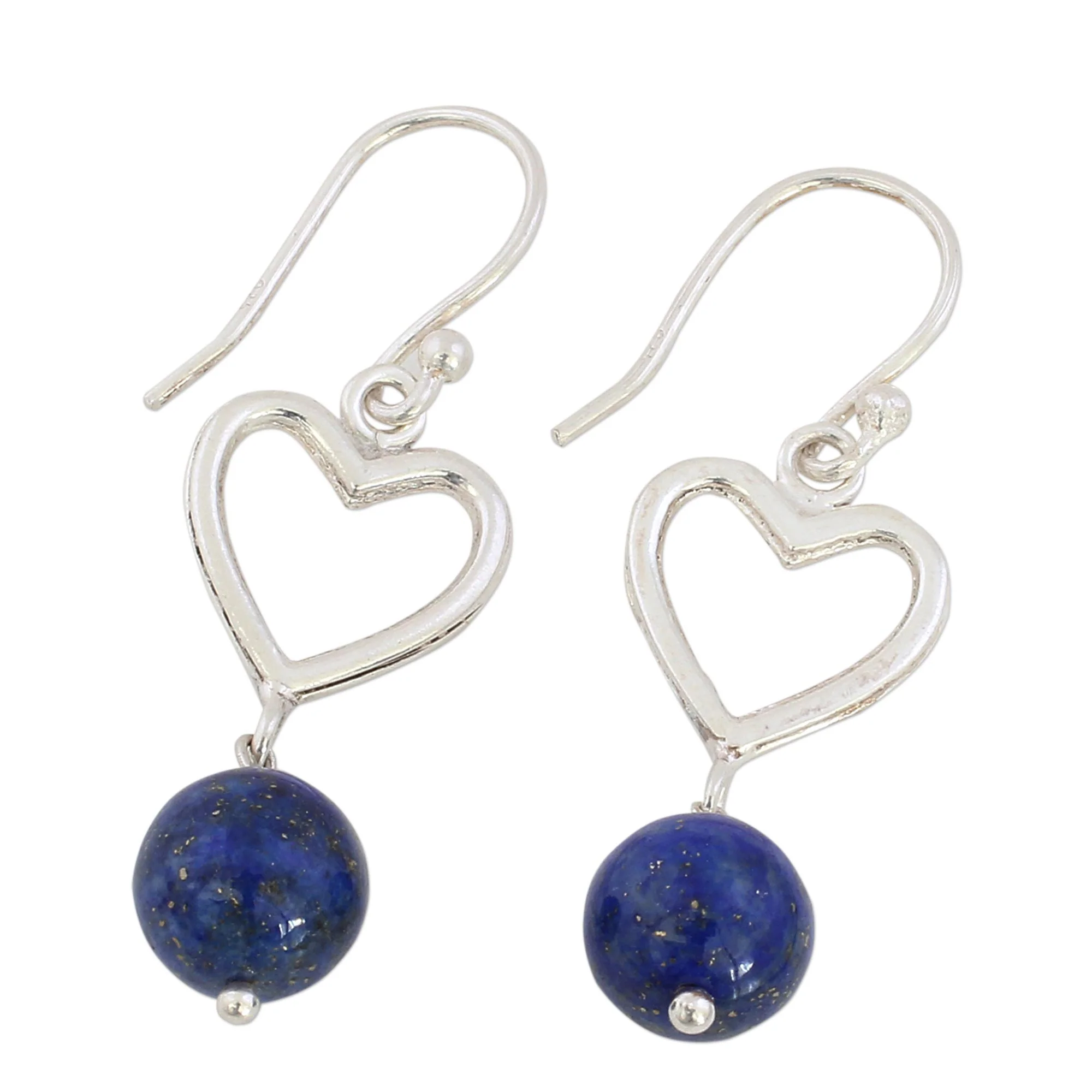 Majestic Globes Handcrafted Lapis Lazuli and Sterling Silver Dangle Earrings - Image 5
