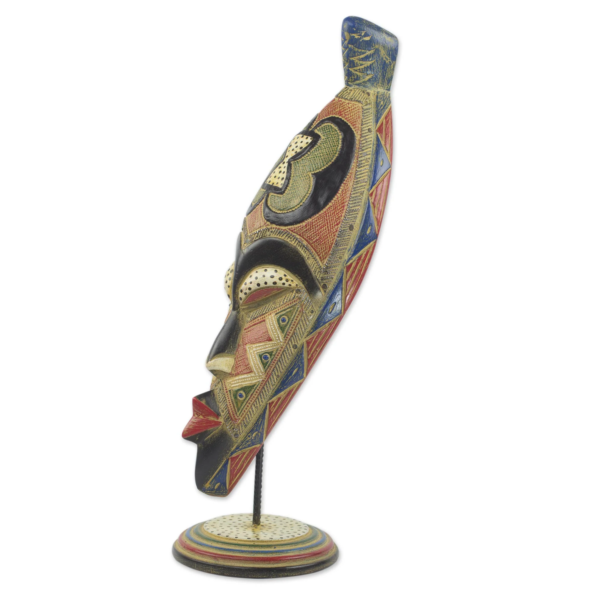 Make a Way Handcrafted African Sese Wood Mask from Ghana - Image 5