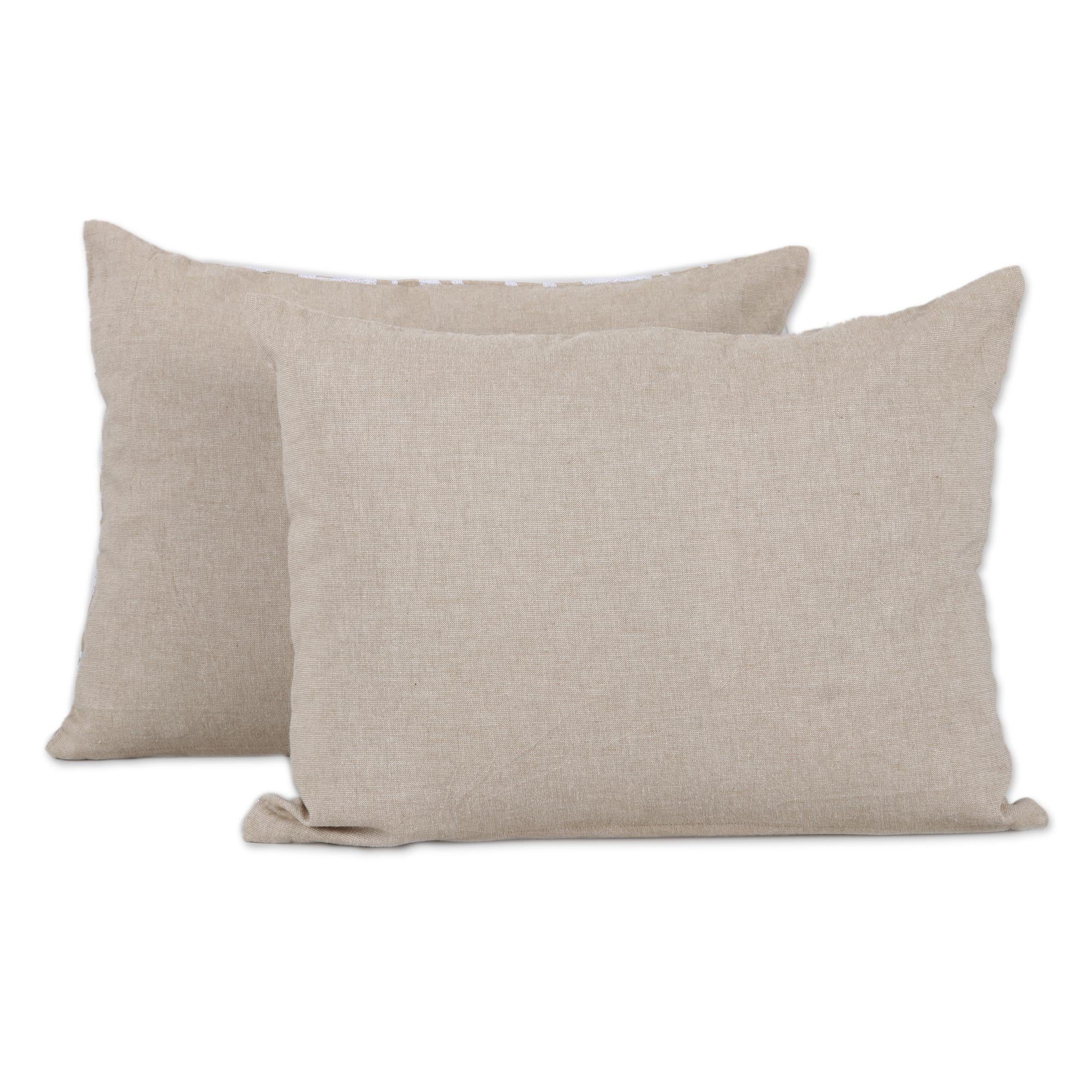 Mandala Bliss Mandala Pattern Embroidered Cotton Cushion Covers (Pair) - Image 3