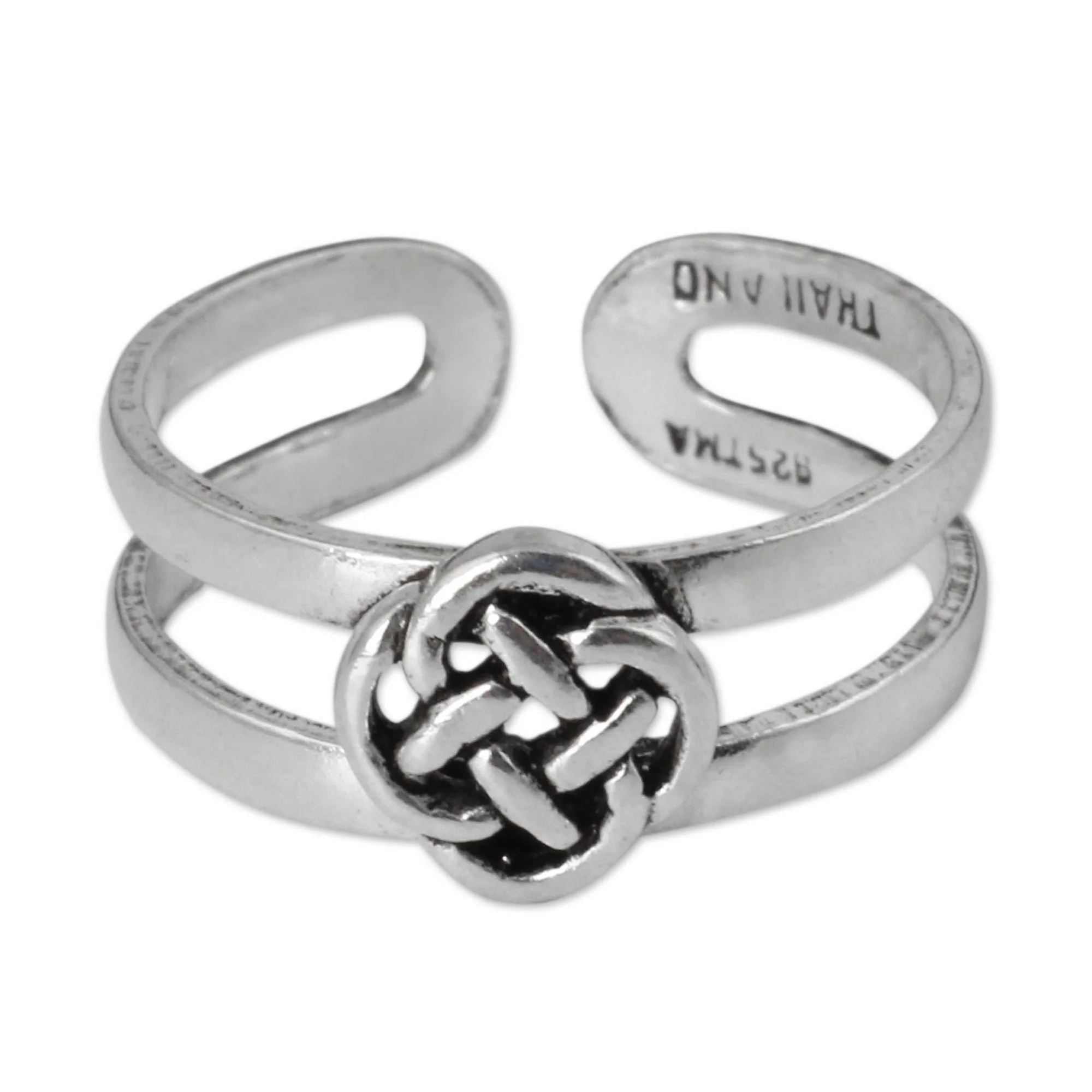 Mandarin Walk Lucky Knot Toe Ring Sterling Silver Artisan Jewelry - Image 2