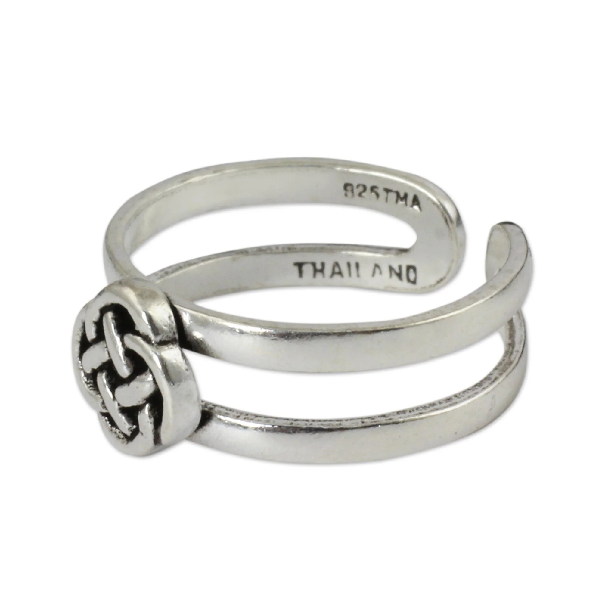 Mandarin Walk Lucky Knot Toe Ring Sterling Silver Artisan Jewelry - Image 3
