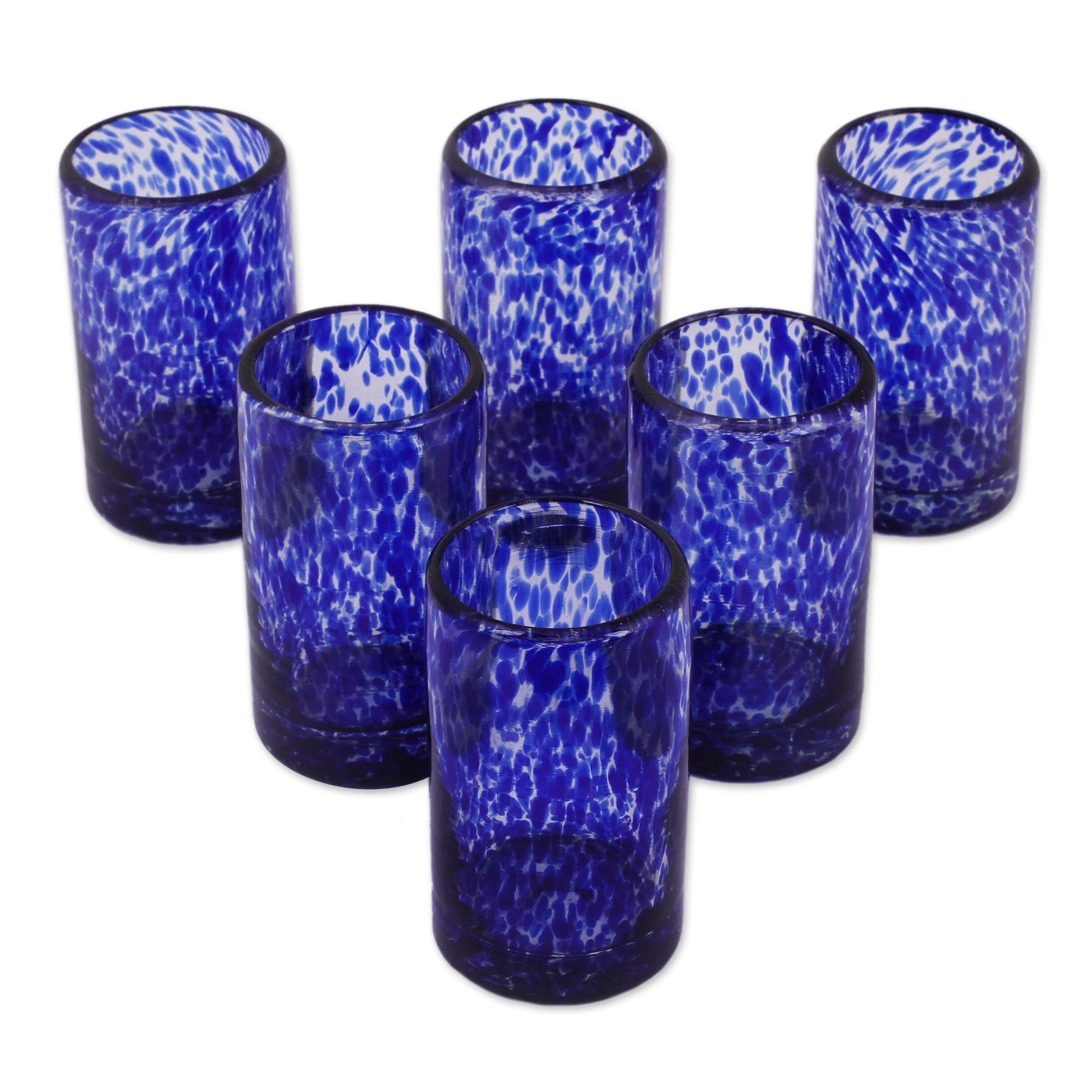 Marine Hand Blown Confetti Juice Glass Set - Image 2