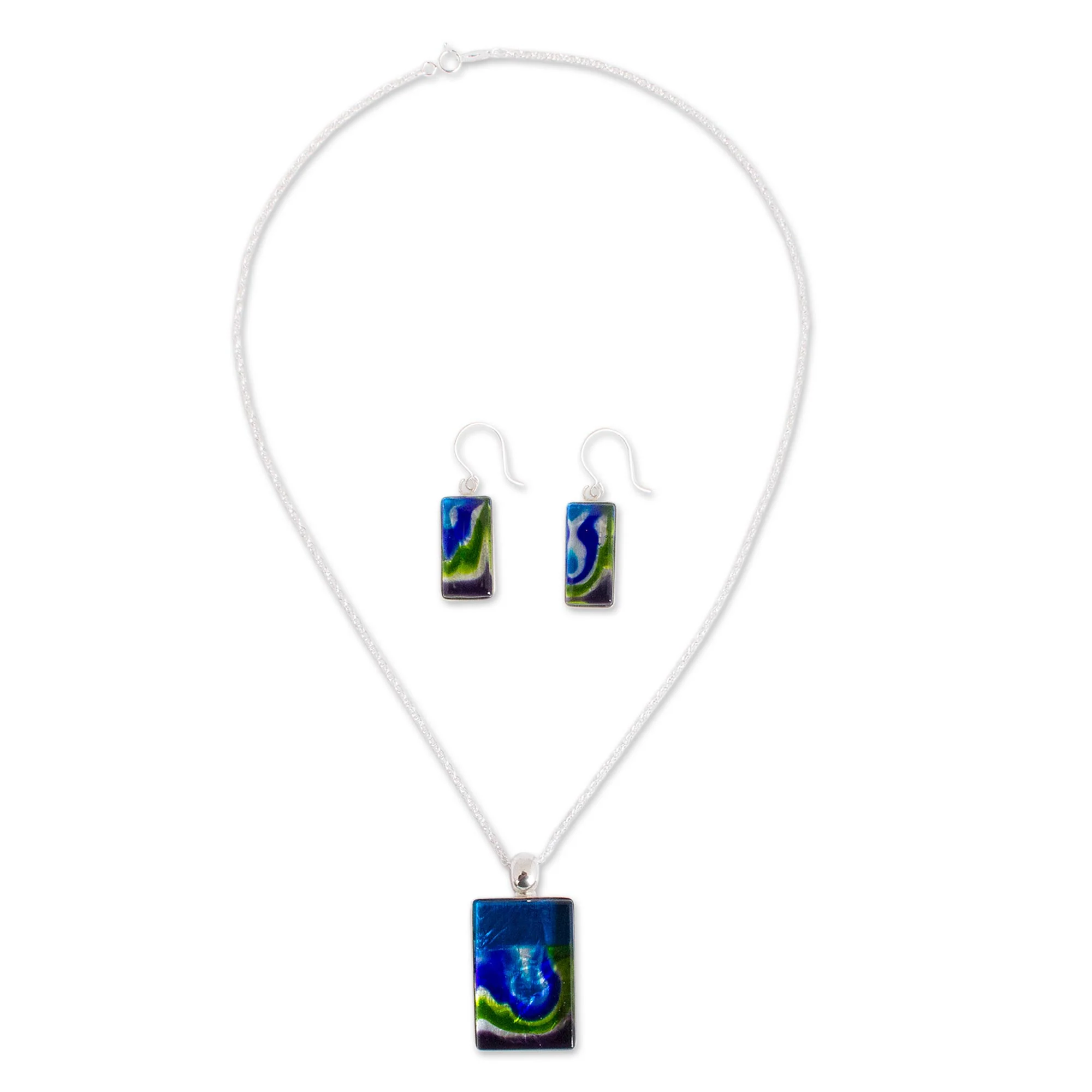 Marine Inspiration Silver & Glass Jewelry Set - Image 2