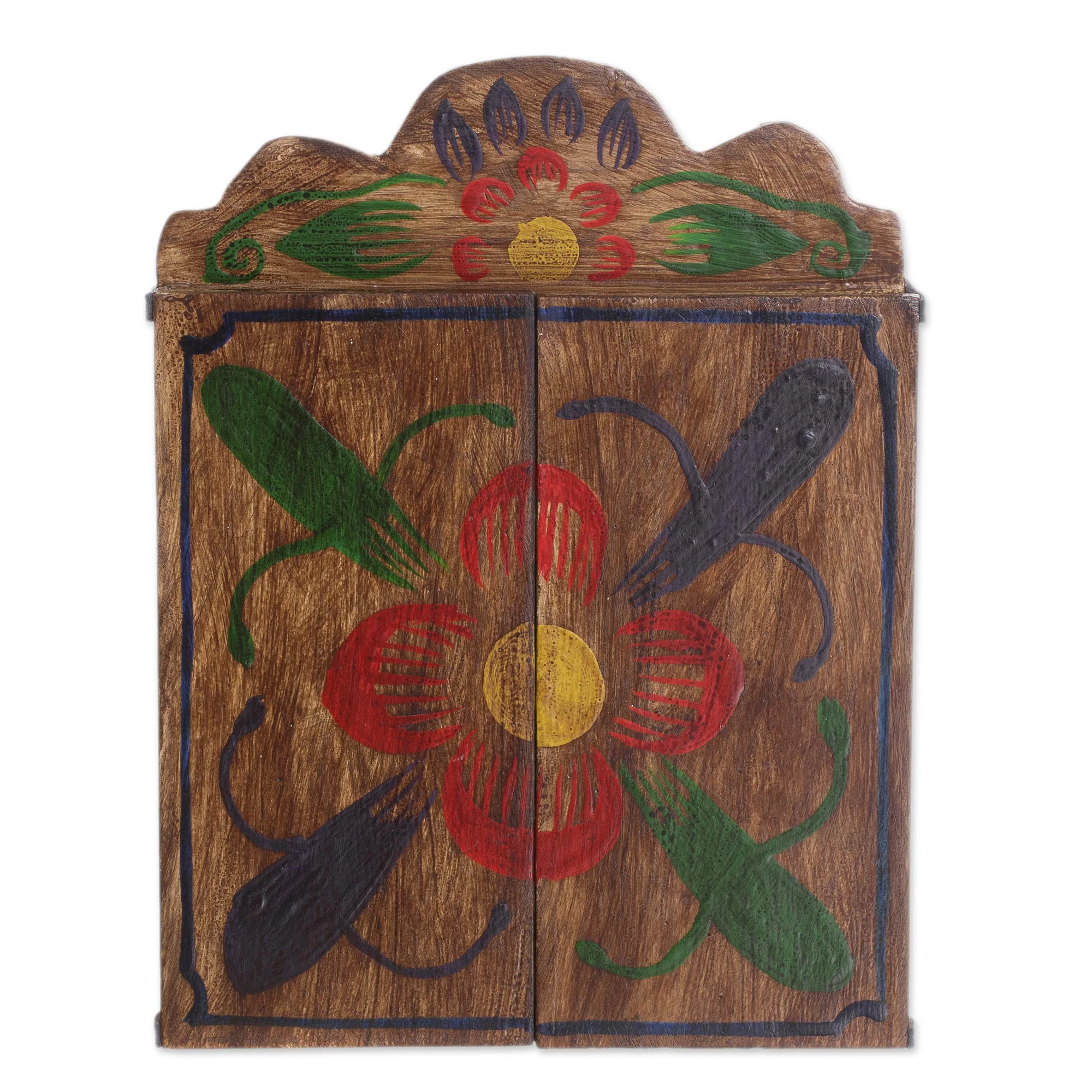 Mask Collection Unique Wood Retablo Folk Art Mask Theme Sculpture - Image 4